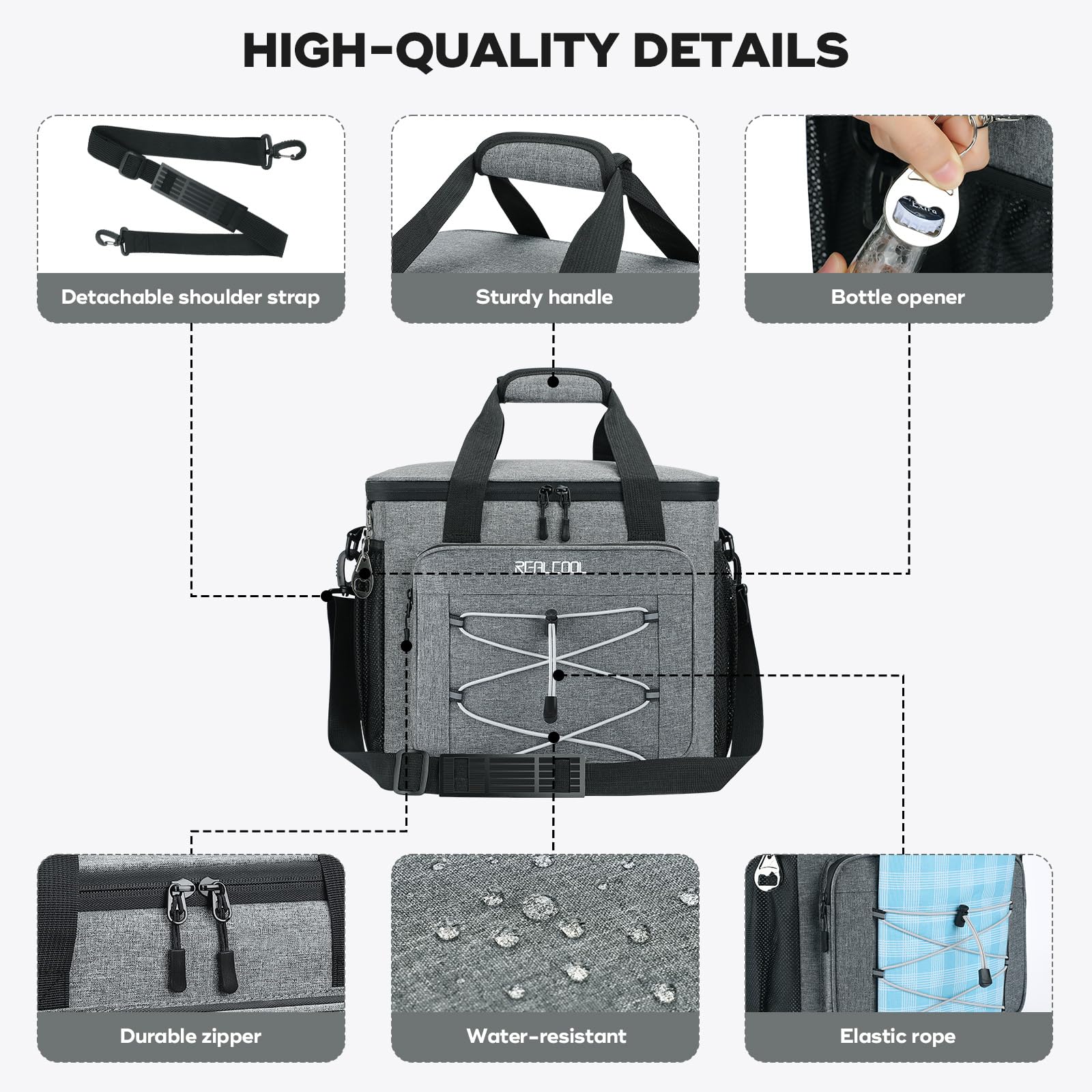 35/45 Can Soft Cooler Bag - Collapsible Insulated Leak-Proof Cooler for Picnic, Beach & Camping | Large Lunch Box for Men & Women | Perfect for Outdoor, Travel & Grocery Shopping