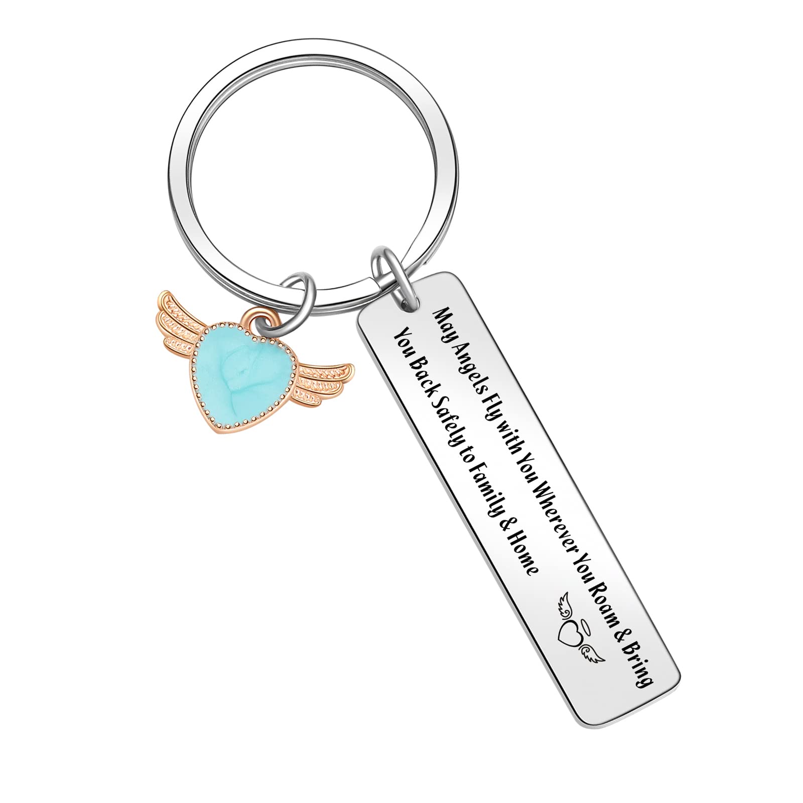 Religious Travel Keychain with Bible Verse - Inspirational Prayer Jewelry for Safe Travels, Long Distance Gift for Loved Ones | Perfect for Road Trips, Airplane Journeys & Daily Commutes