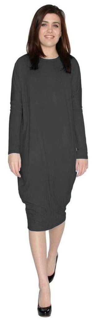 BABY O Women's Modest Cover Up Midi Long Cocoon Dress - Comfortable Basic Dress Made in USA - Perfect for Beach Coverups, Church Wear & Casual Outings