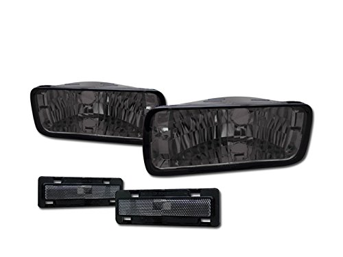 DEPO Smoke Tinted Parking Signal Bumper & Side Marker Lights Compatible with 1985-1992 Chevy Camaro - Upgrade Your Classic Car's Style & Safety