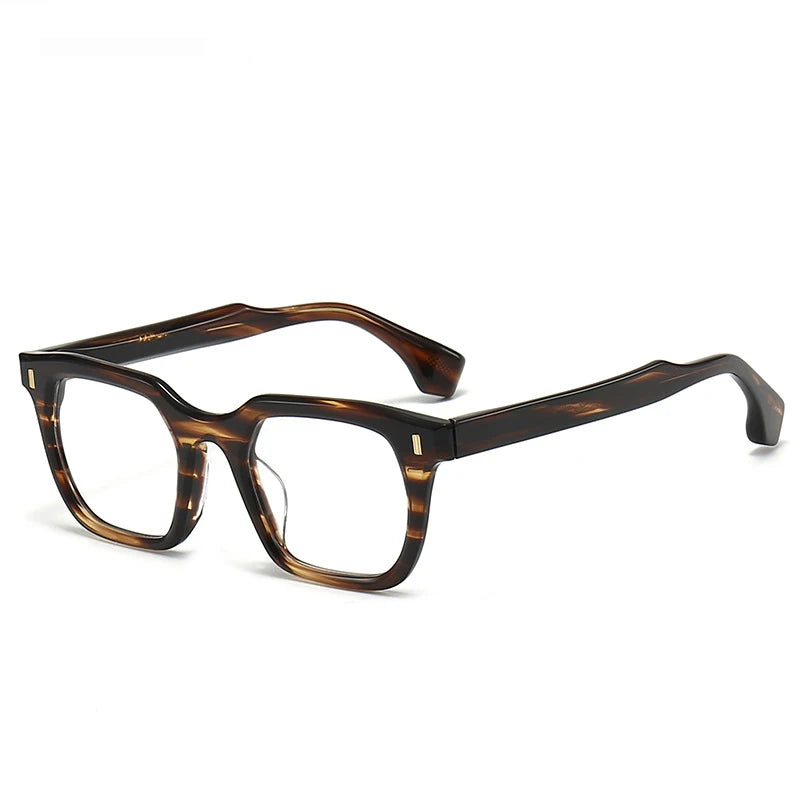 Black Unisex Square Acetate Eyeglasses - Full Rim Thick Frame for Men & Women - Perfect for Reading, Work, and Fashion Accessories | Model 63475