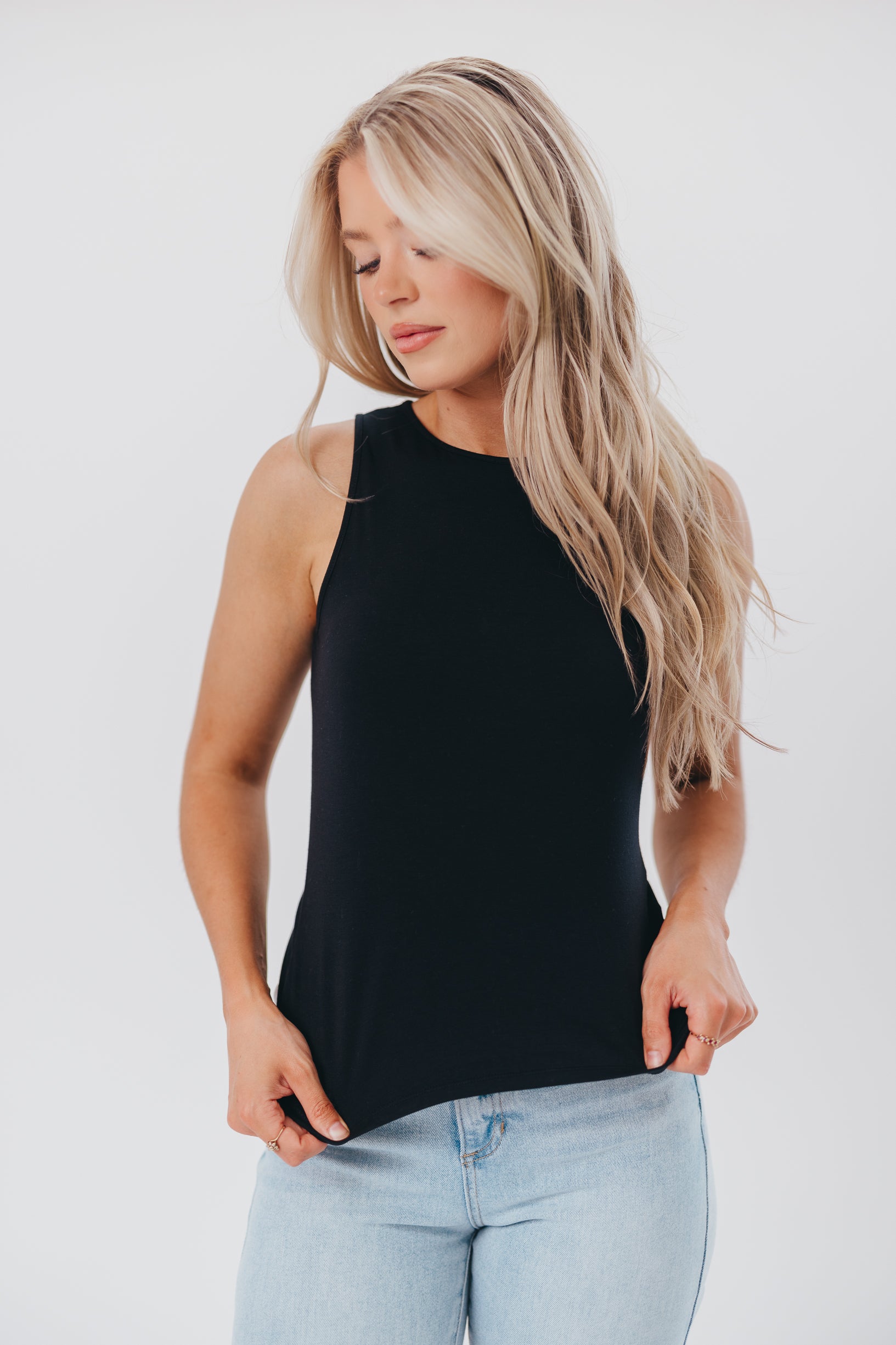 Eliana Black Tank Top for Women - Soft & Breathable Cotton Casual Shirt - Perfect for Summer, Yoga, and Everyday Wear