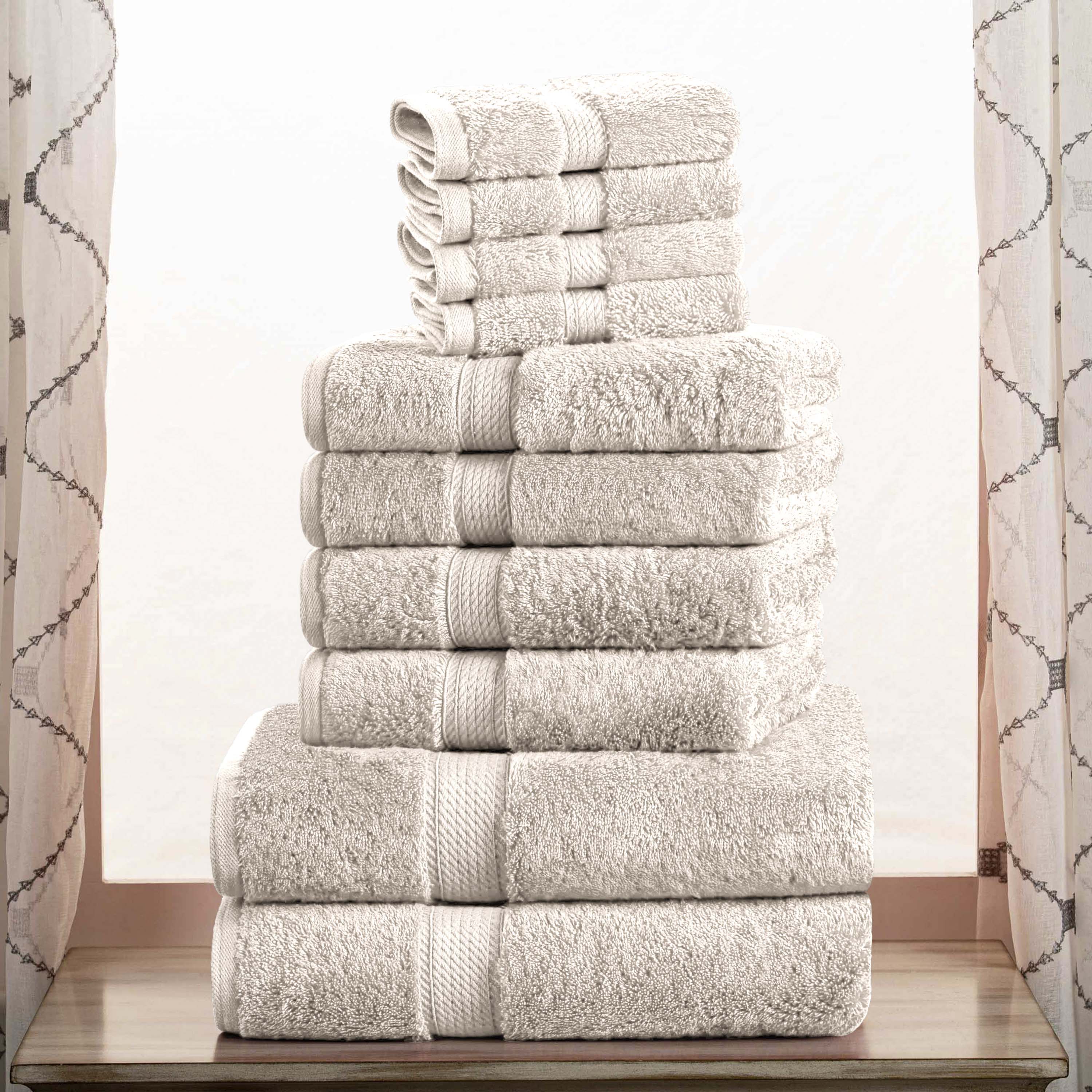 Premium Egyptian Cotton Plush Heavyweight Towel Set - 10 Piece Ultra Absorbent Luxury Bath Towels for Spa, Hotel & Home Use
