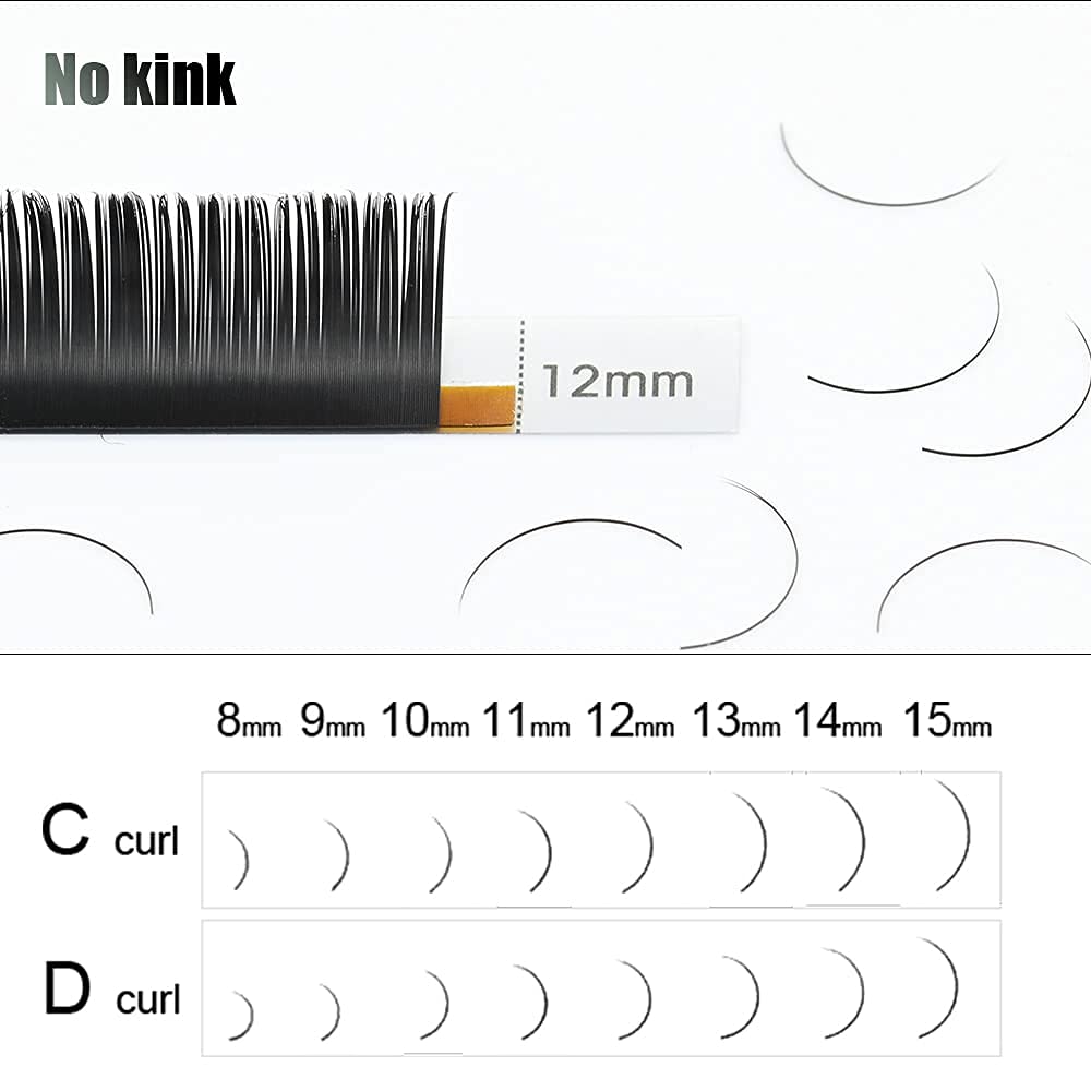 NAGARAKU Ellipse Eyelash Extensions - 0.15mm Flat Split Tip Individual Lashes | C Curl 12mm Matte Black | Professional Classic Lash Supplies for Salon & Home Use | Perfect for Volume Fans & Natural Looks