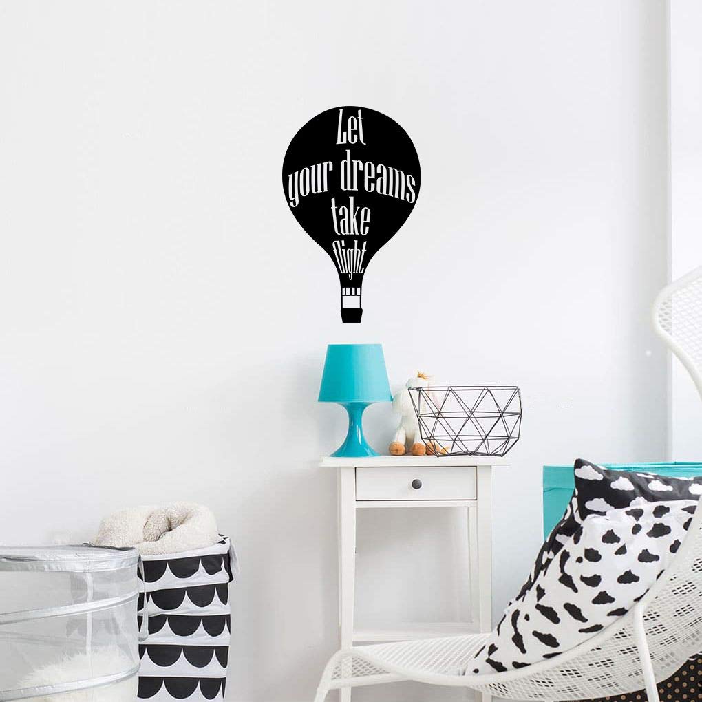 Hot Air Balloon Wall Decal Stickers for Kids Room, Nursery & Bedroom - 20x18 Inch Vinyl Wall Art Decor - Fun Home Decor for Girls & Boys - Perfect for Kindergarten, Garage & House Decoration - Inspirational Take Flight Quote Design