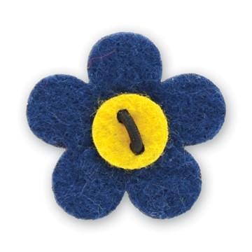 Elegant Flower Lapel Pin - Mission Blue & Huckleberry Yellow Floral Brooch for Women | Perfect for Weddings, Parties & Office Attire