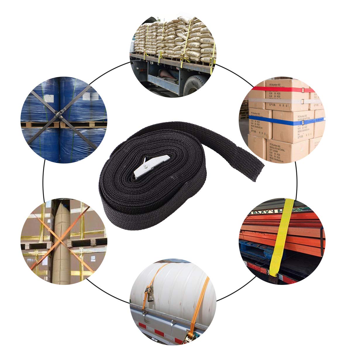 BESPORTBLE 2pcs Cargo Straps with Zinc Buckle for Motorcycle Car Bike - Secure Luggage & Gear