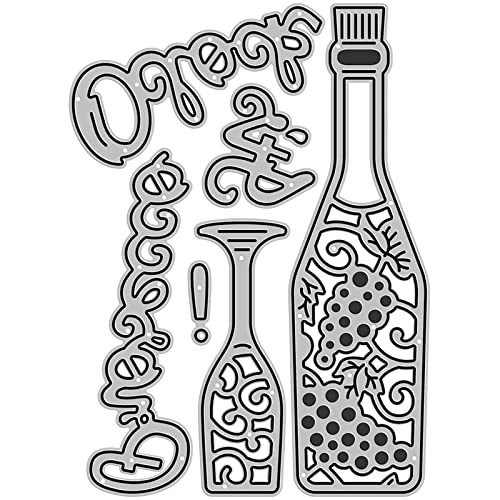Premium Grape Wine Glass Metal Paper Cutting Dies & Stencils for DIY Scrapbooking, Photo Albums, Card Making - Perfect for Wedding Invitations, Home Decor, and Craft Projects