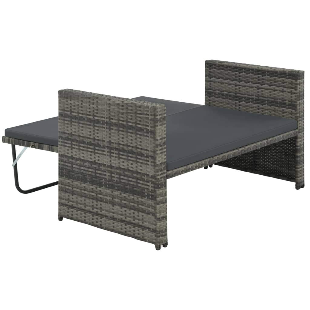 2-Piece All-Weather Outdoor Garden Lounge Set with Removable Cushions - Patio Sofa Bed for Backyard, Poolside & Balcony - 48.4