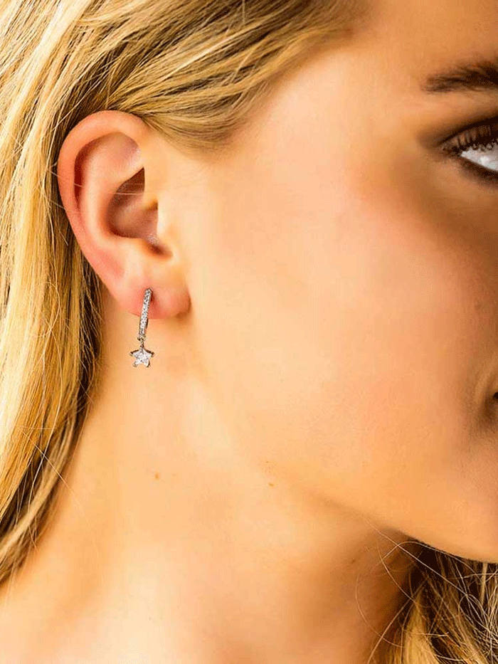 Montana Silversmiths ER5714 Women's Sterling Silver Crystal Star Earrings - Elegant Dangle Earrings for Date Night & Special Occasions