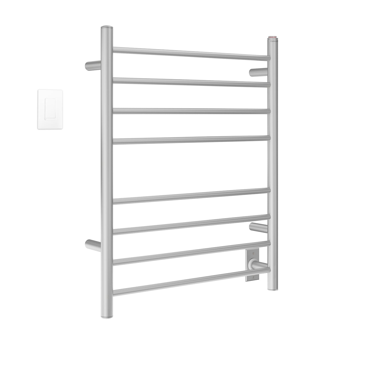 Ancona Prestige Dual 8 Bar Hardwired & Plug-in Bathroom Towel Warmer - Brushed Stainless Steel with WiFi Timer - Perfect for Spa, Luxury Hotels & Modern Home Bathrooms