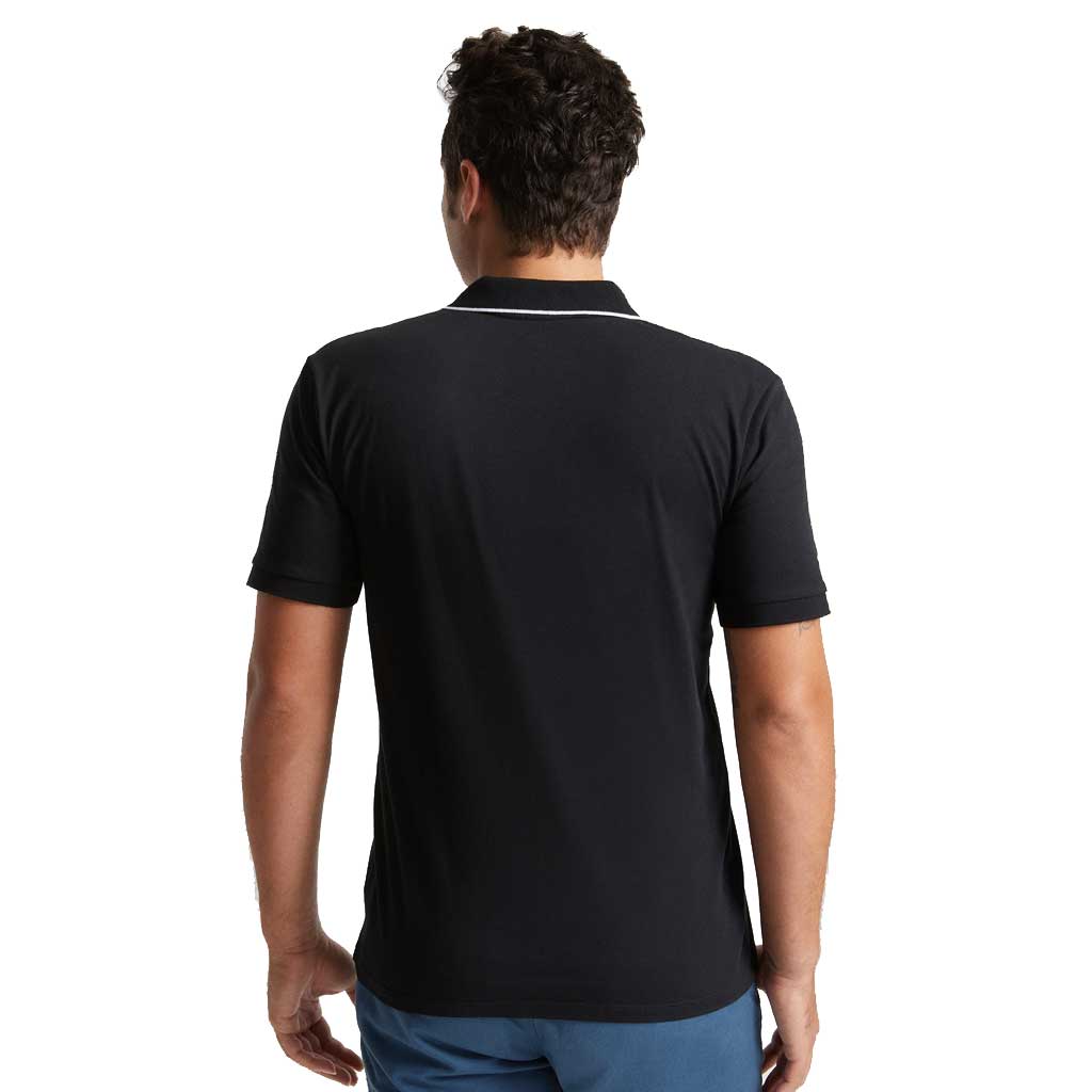 Brixton Proper Short Sleeve Polo Knit Shirt for Men - Black & White - Casual Summer Wear for Outdoor Activities & Office Style