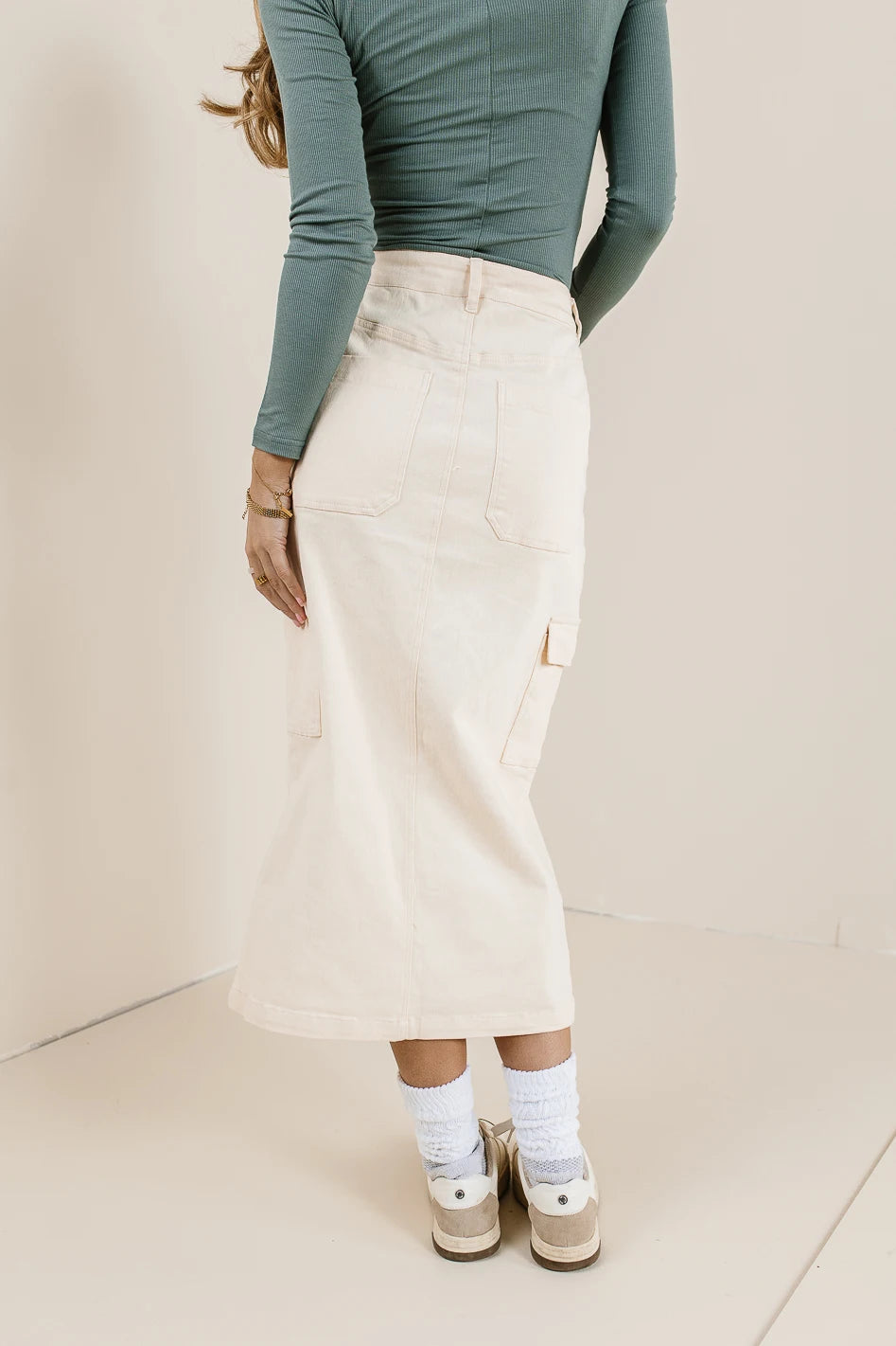 Khloe Cargo Denim Skirt for Women - High Waist A-Line Denim Skirt with Pockets | Casual Streetwear Outfit for Daily Wear, Travel & Music Festivals