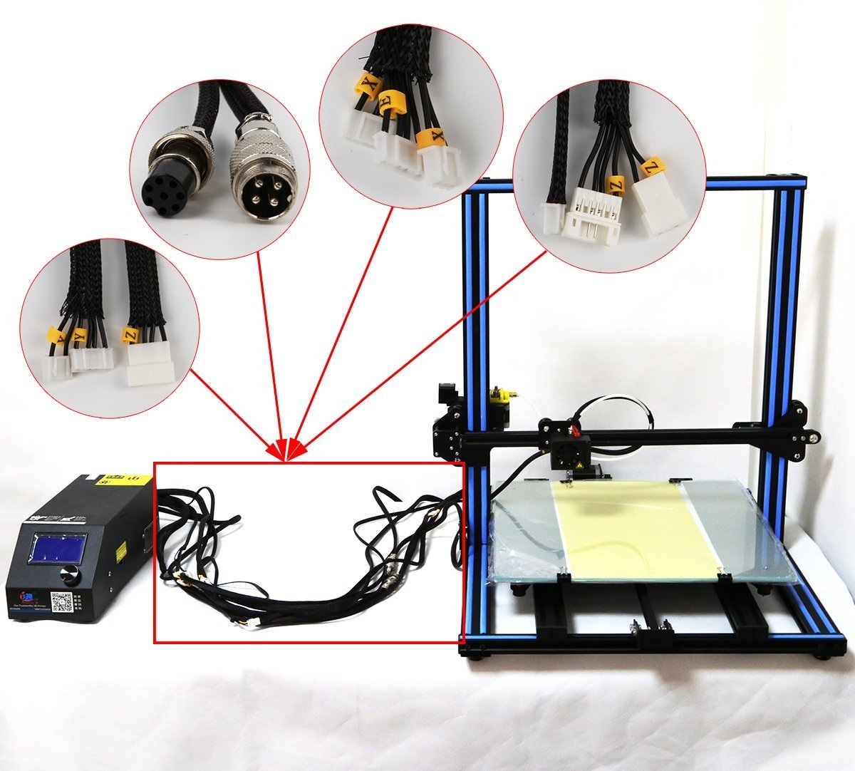 CR-10/CR-10S Series 3D Printer Upgrade Parts Kit with Extension Cables | High-Quality Replacement Components for Smooth Printing | Perfect for Home DIY Projects and Professional 3D Printing Workshops