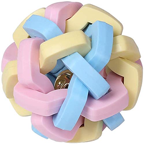 Durable Cat & Dog Interactive Toy Ball with Bell - Chew-Proof Rubber Ball for Teeth Cleaning - Fun Pet Toy for Small & Medium Dogs - Perfect for Playtime & Dental Health