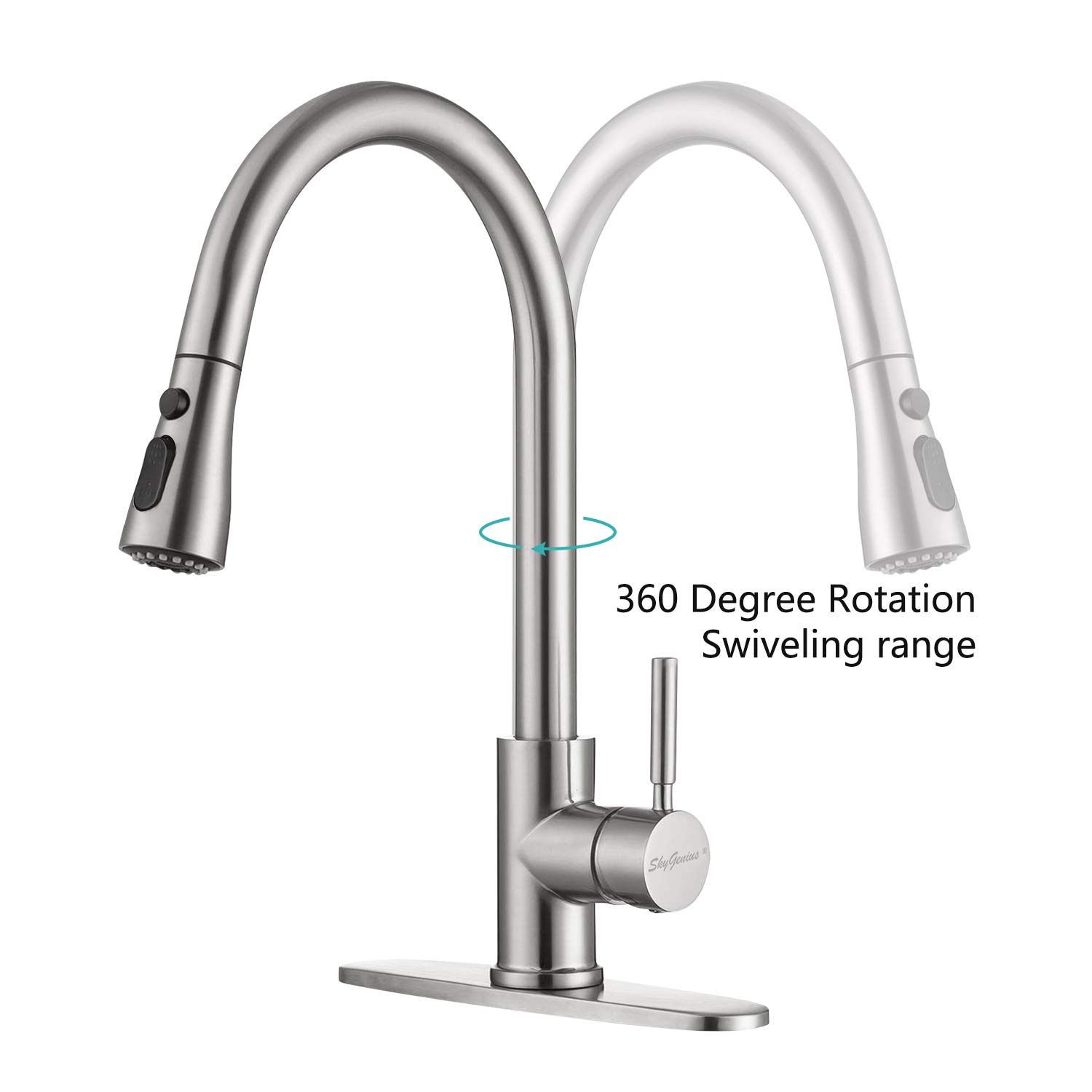 Stainless Steel Pull Down Kitchen Faucet for Modern Sinks