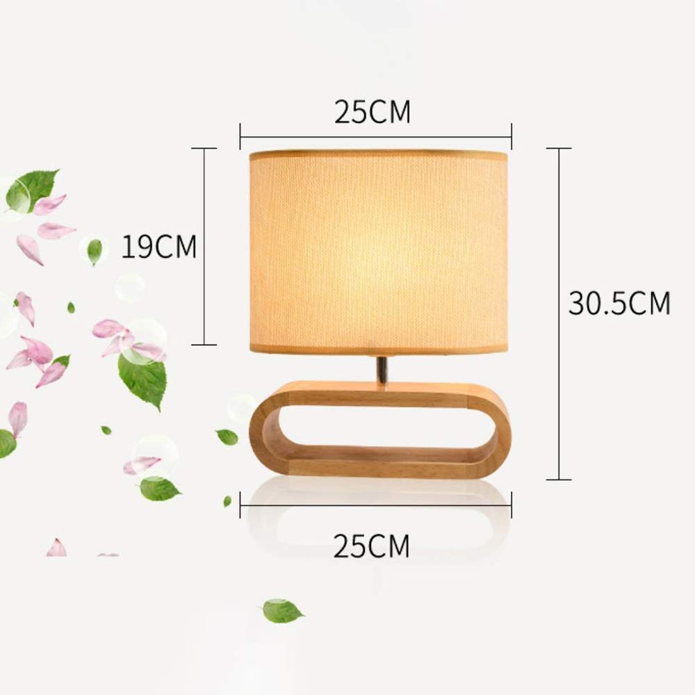 Modern Wooden Base Fabric Linen Table Lamp - Bedside, Living Room, Office & Dormitory Lighting - Stylish Home Decor for Bedrooms, Workspaces & Cozy Spaces