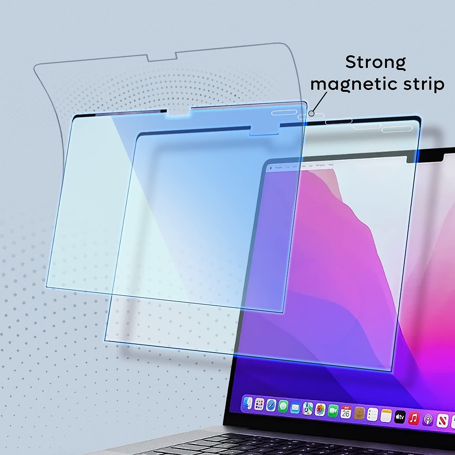 EZ-Pro Magnetic Blue Light Blocking Screen Protector for MacBook Pro 13 inch (2016-2023 Models) - Anti Glare, Anti Fingerprint & Eye Protection - Perfect for Office Work, Gaming & Nighttime Use