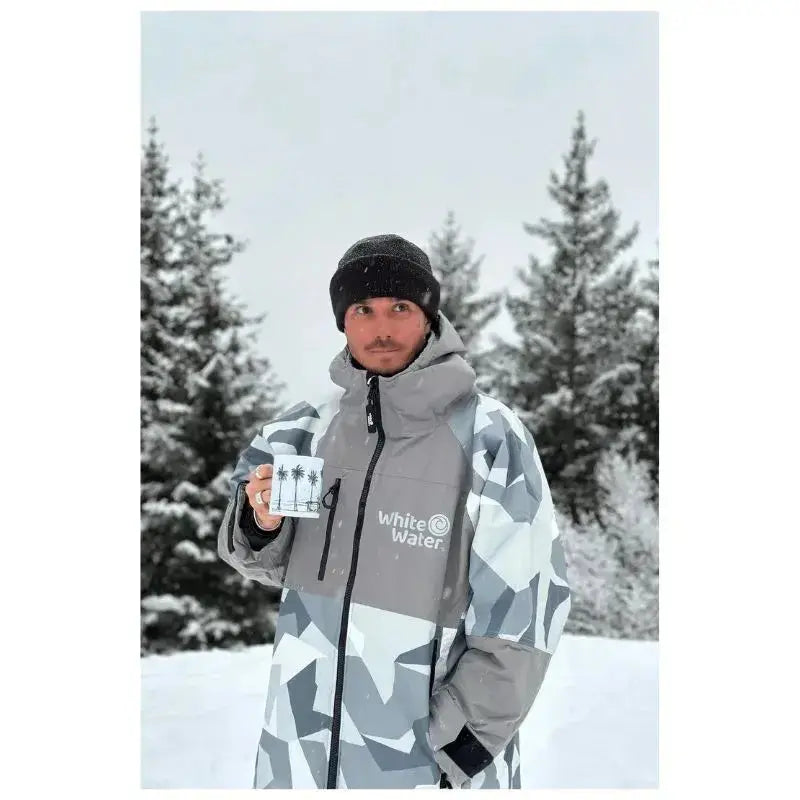 Arctic Camo Waterproof Swimming Robe for Adults - Unisex Hard Shell Quick-Dry Bathrobe for Beach, Pool & Outdoor Activities