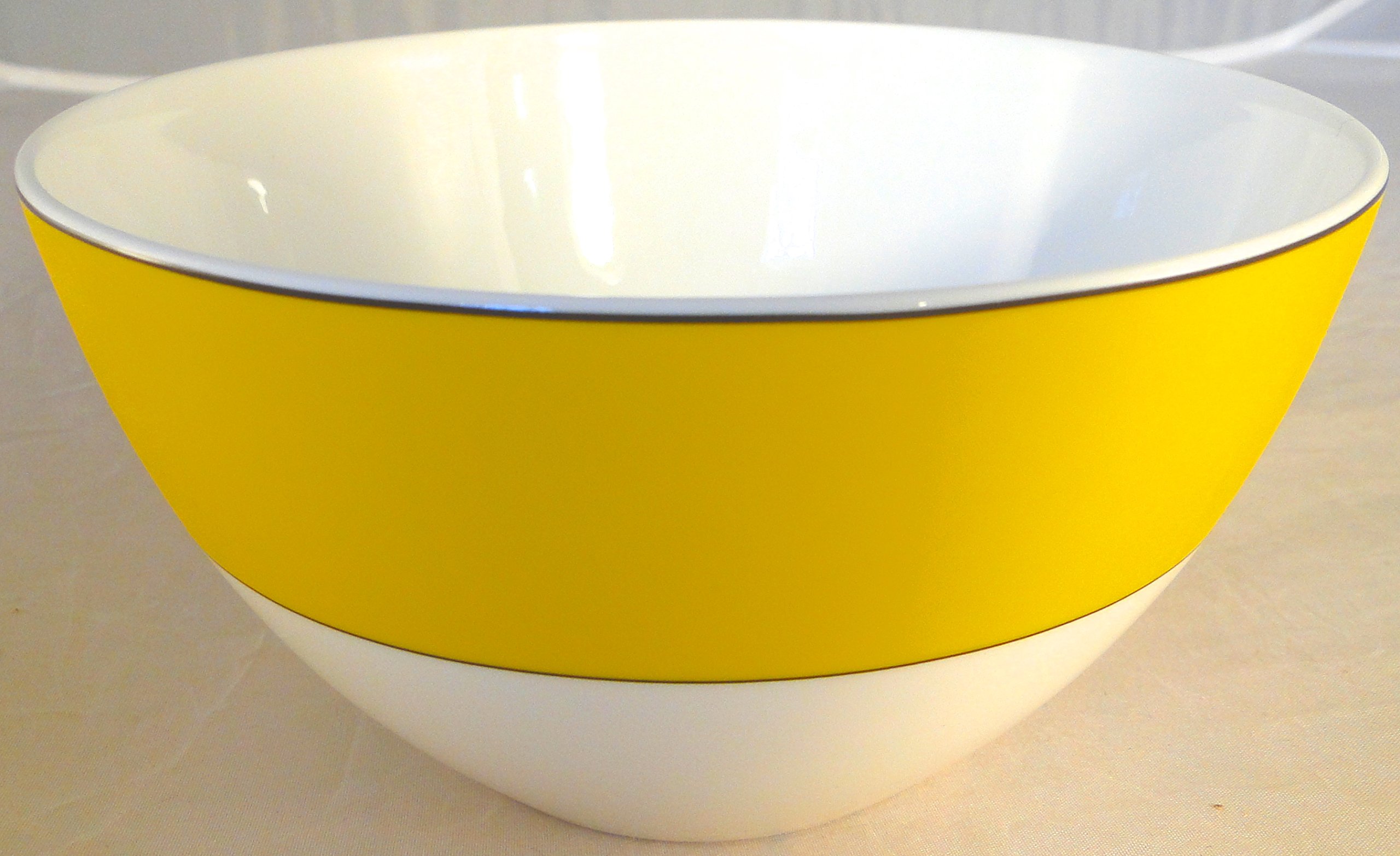 Kate Spade Lenox Rutherford Circle 4-Piece Dinnerware Set - Yellow Pattern Plates, Bowl & Tea/Coffee Cups | Elegant Table Setting for Dining, Entertaining & Gifts