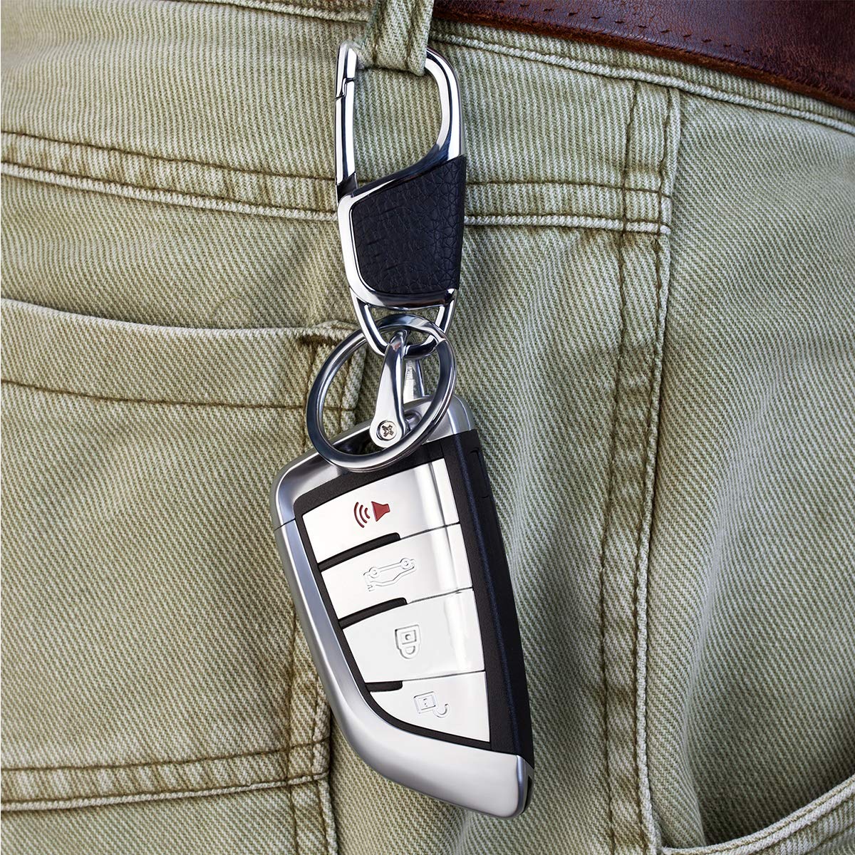 Premium BMW Keychain Replacement - Durable Car Key Ring Holder with Anti-Lost D-Ring for Men & Women | Perfect for BMW Key Fobs, Car Keys & Everyday Carry Accessories