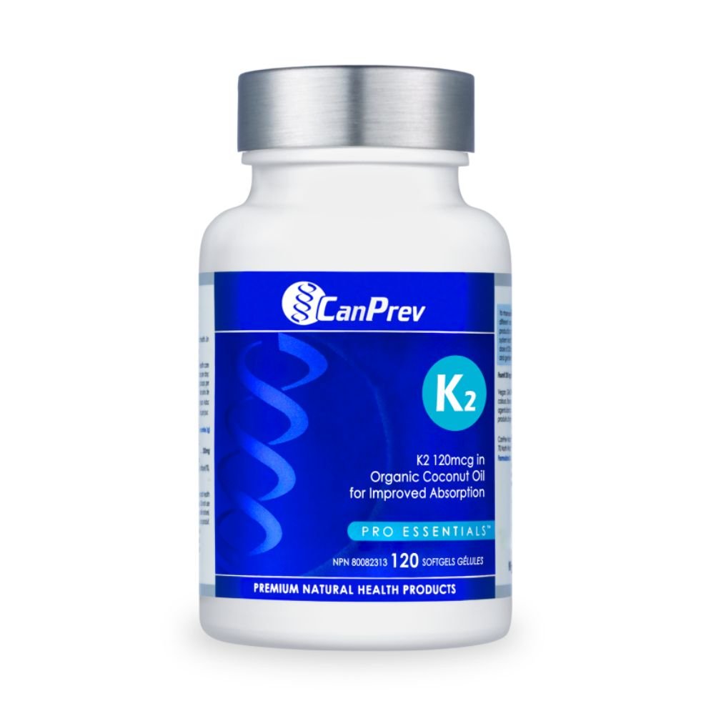 Canprev Vitamin K2 MK-7 120 Softgels – Supports Heart & Bone Health – Ideal for Daily Supplementation & Healthy Aging