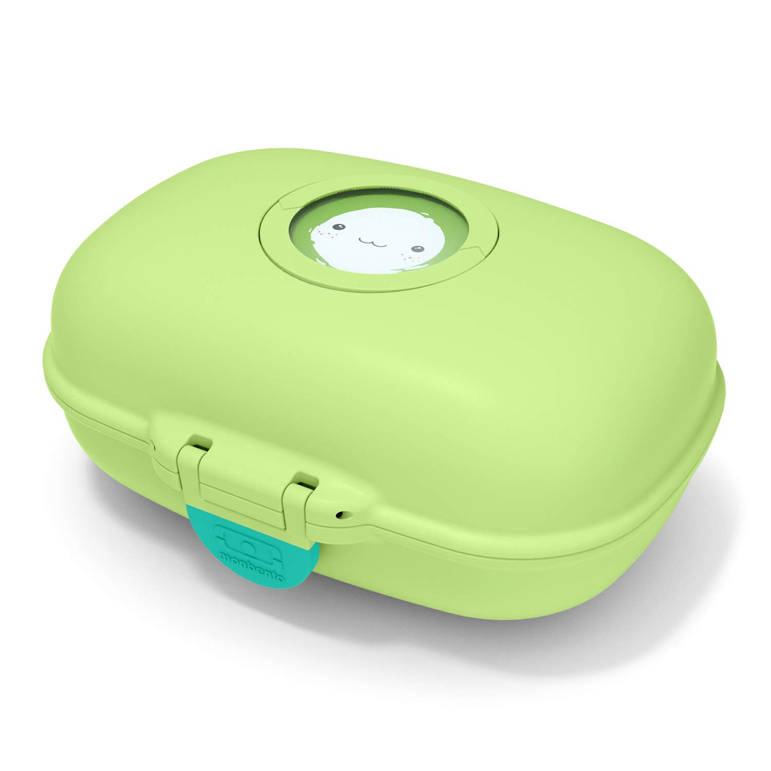 Monbento MB Gram Apple Snack Box - BPA Free, Food Grade Safe Lunch Container for Kids & Adults - Perfect for School, Work, Picnics & Travel - Green