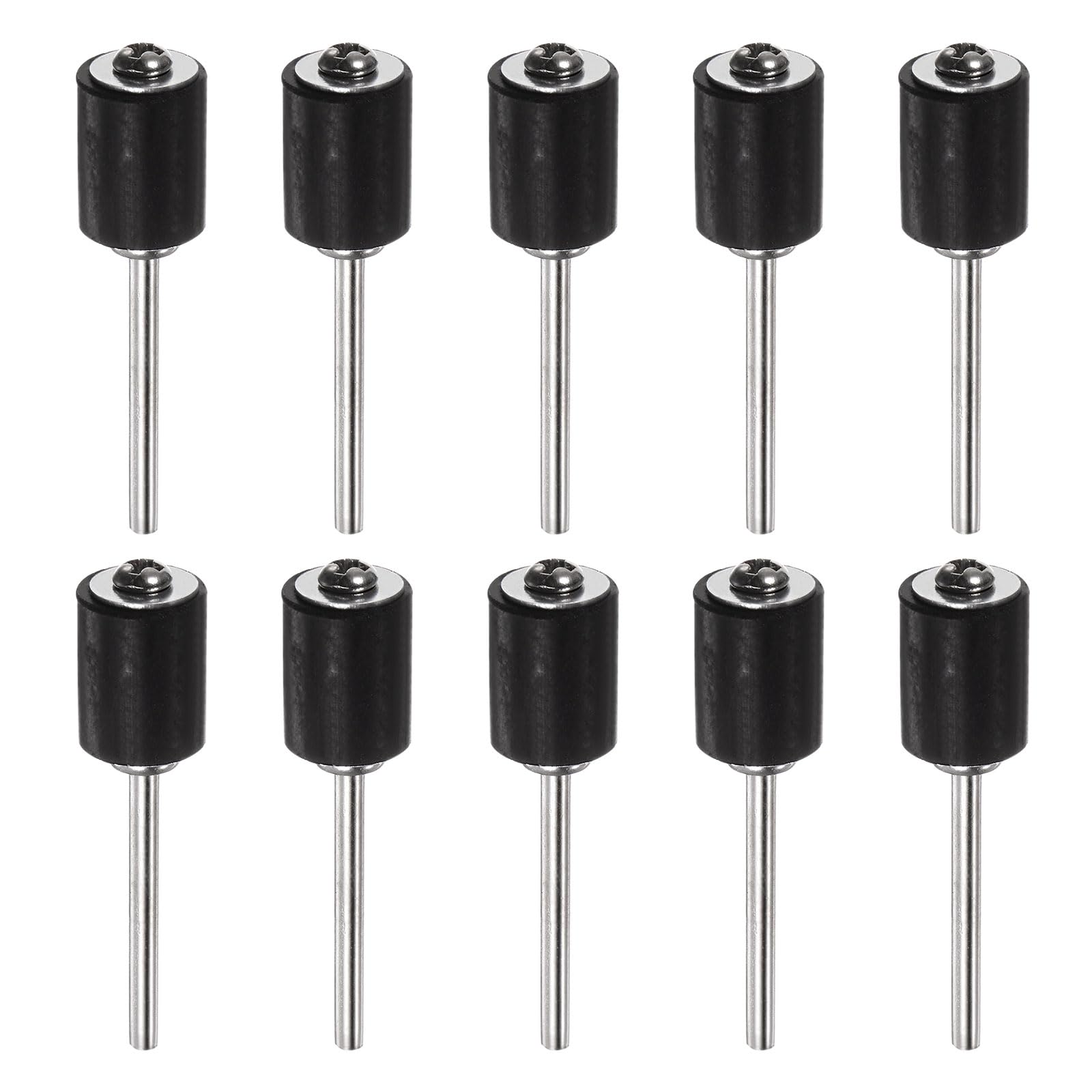 HARFINGTON 10pcs 3/8 Inch Sanding Drum Rubber Mandrels with 2.35mm Shank - Sanding Sleeve Holder for Drum Sander & Rotary Grinder - Perfect for Woodworking, Metal Polishing, and DIY Craft Projects
