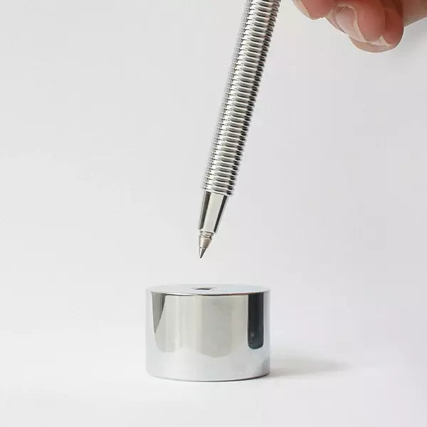 Delight Labo Igarashi Takenobu Premium Silver Standing Ballpoint Pen - Elegant Office & Home Writing Instrument for Professionals