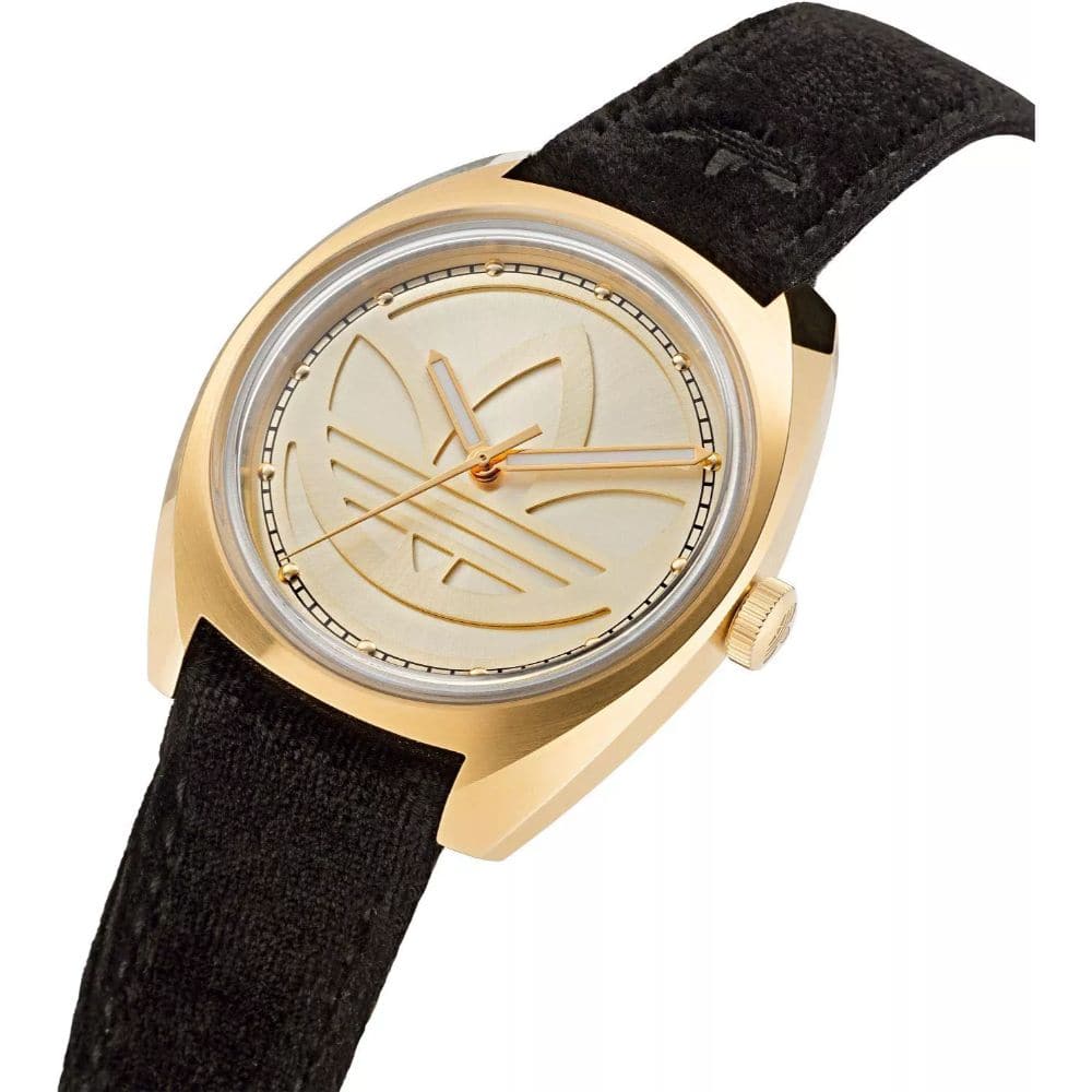 Adidas Originals Unisex Black Leather Strap Watch AOFH22513 - Stylish Casual & Sporty Timepiece for Everyday Wear