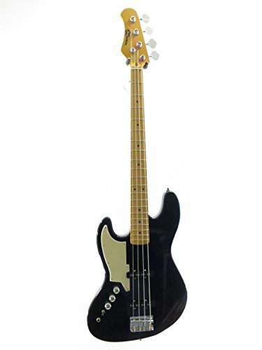 Left Handed Jazz Bass Guitar - 4 String Electric Bass for Left-Handed Players | Effin EJB/BK/LH Black | Perfect for Jazz, Rock & Studio Recording