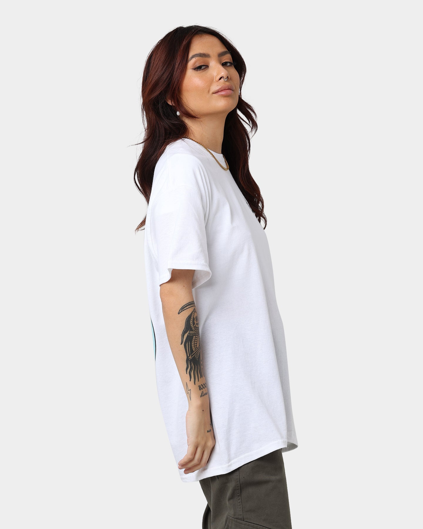 American Thrift X Daria Pocket T-Shirt - Women's Casual White Tee with Chest Pocket | Perfect for Everyday Wear, Outings & Street Style Fashion