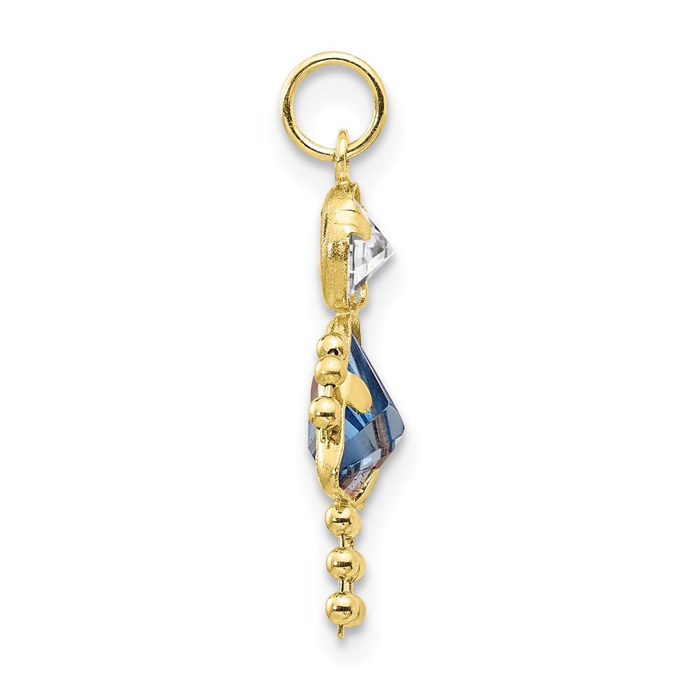 10K Solid Gold January Birthstone Charm for Girls - Perfect for Necklaces, Bracelets & Jewelry Gifts