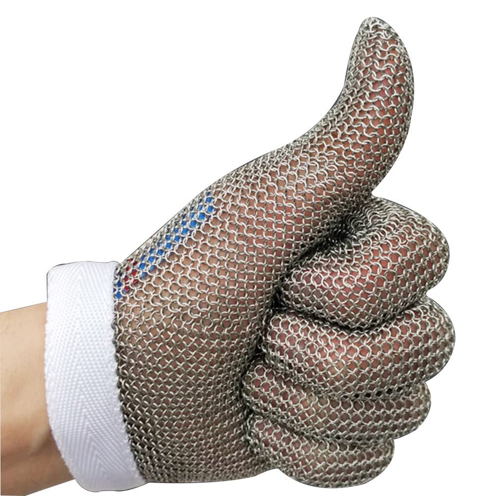 LLYFGSSMM Cut Resistant Kitchen Gloves - Metal Anti-Cut Safety Work Gloves for Butchers & Food Prep | Durable Protection for Cooking, Meat Processing & Industrial Use