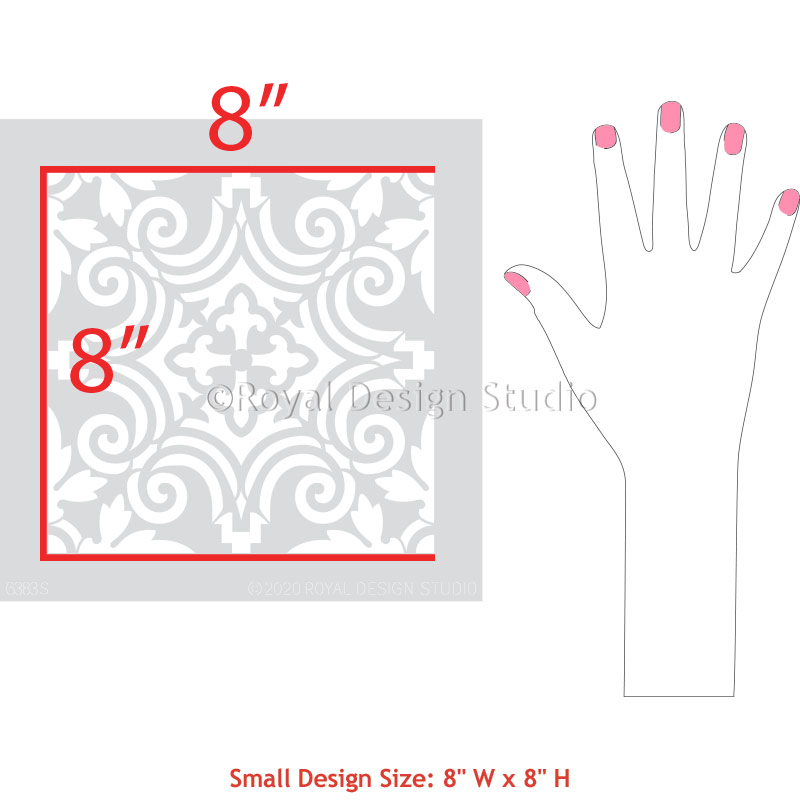 Augusta Tile Stencil - Reusable DIY Tile Painting Template for Home Decor, Bathroom & Kitchen Backsplash - Perfect for Ceramic, Porcelain & Mosaic Tile Projects
