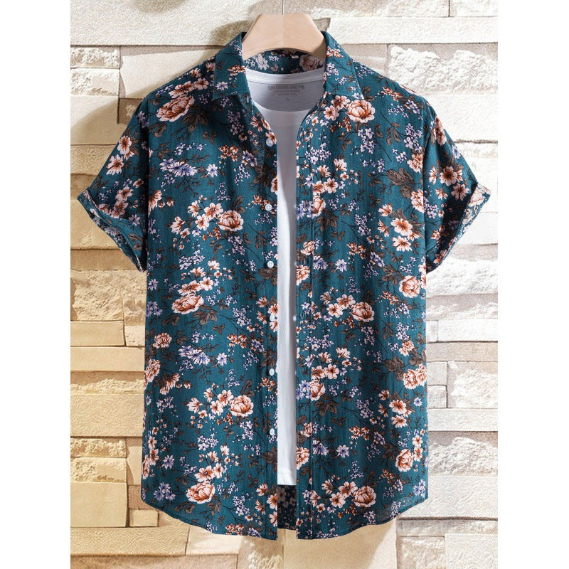 Antonio's Summer Floral Print Shirt for Men | Stylish Hawaiian Casual Button Down Shirt | Perfect for Beach Vacation, Summer Party & Outdoor Activities