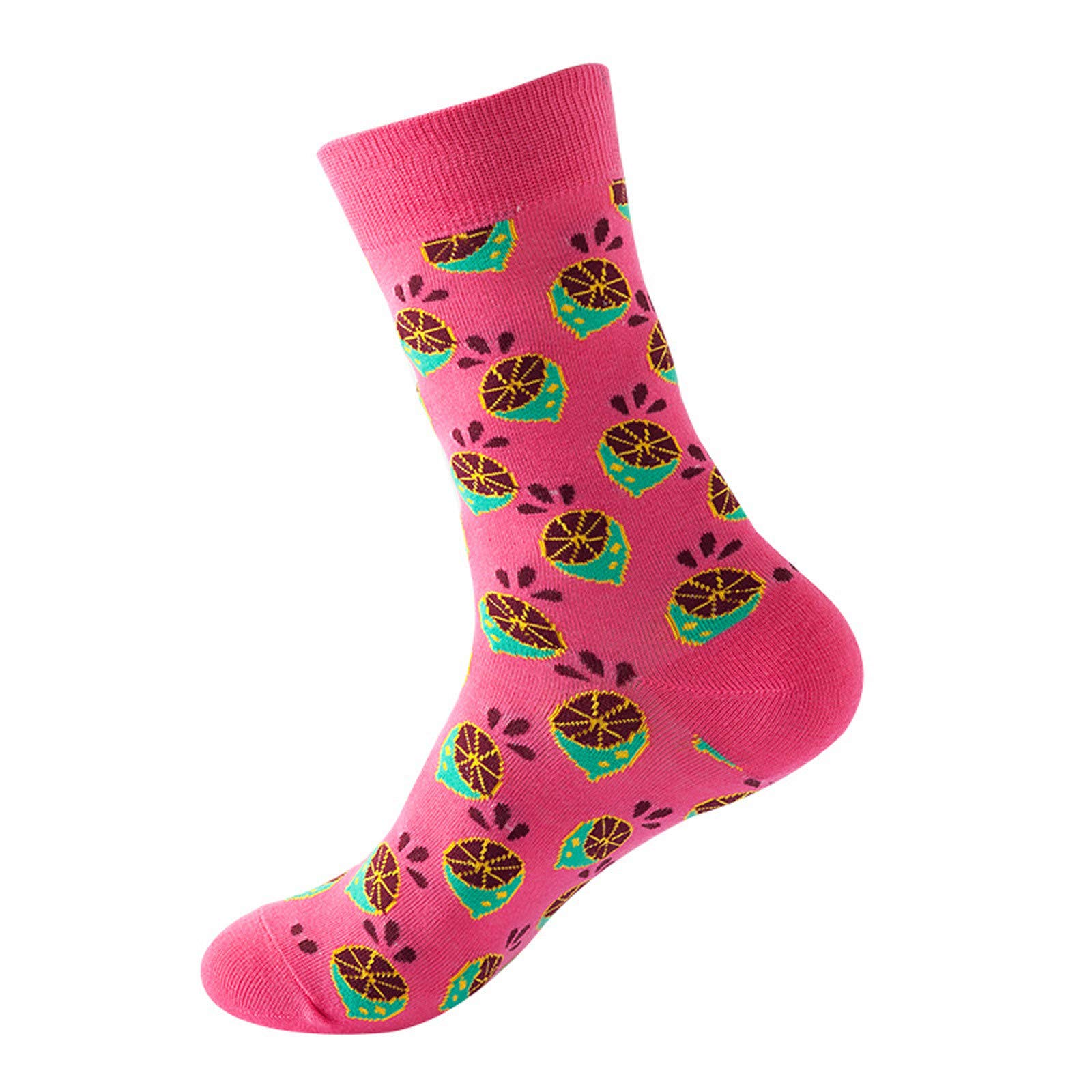 Breathable Indoor Outdoor Socks - Cute Fruit Print Pattern for Men & Women - Comfortable Daily Wear for Walking, Running & Home Use