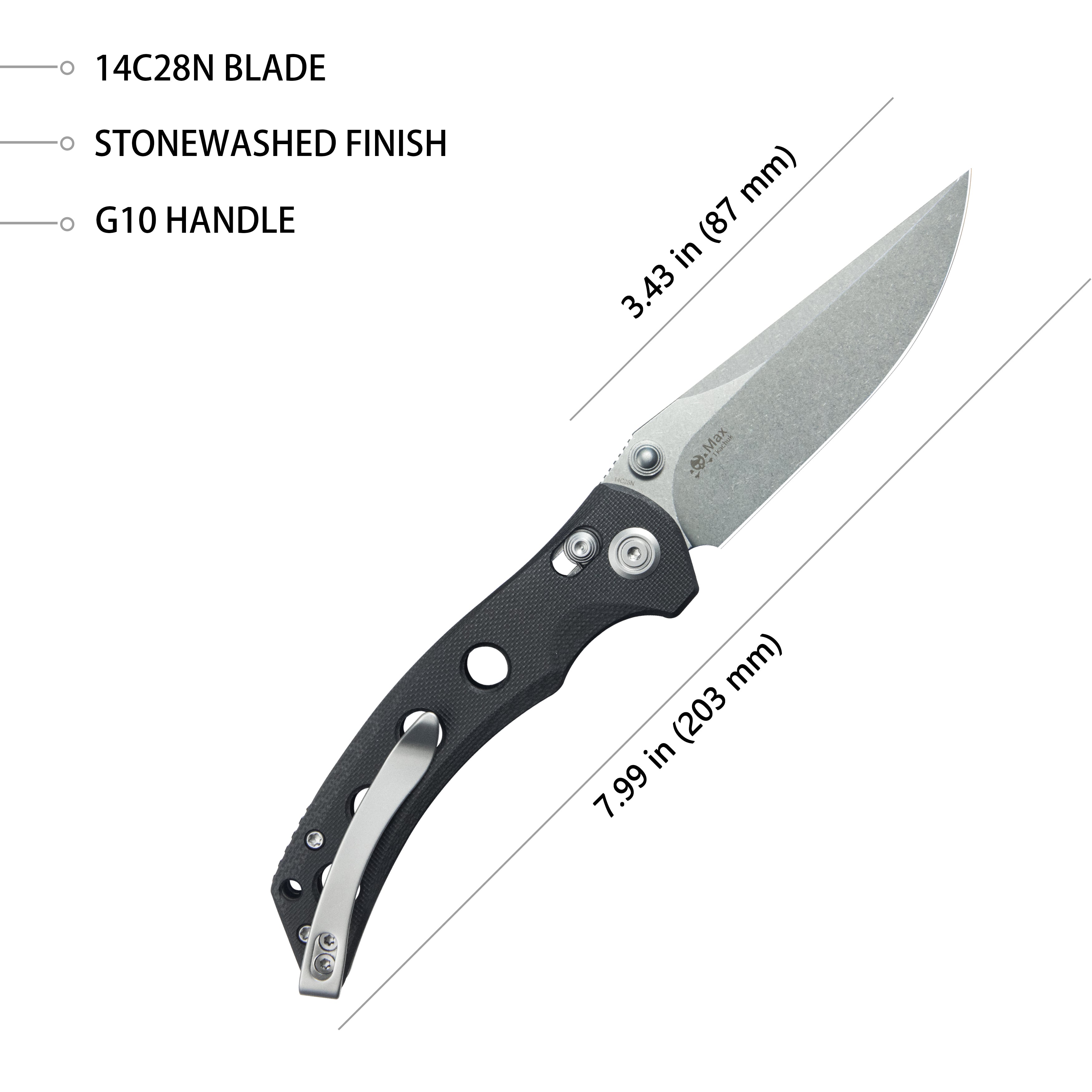 Kubey KU172A Hound Folding Pocket Knife - 3.43