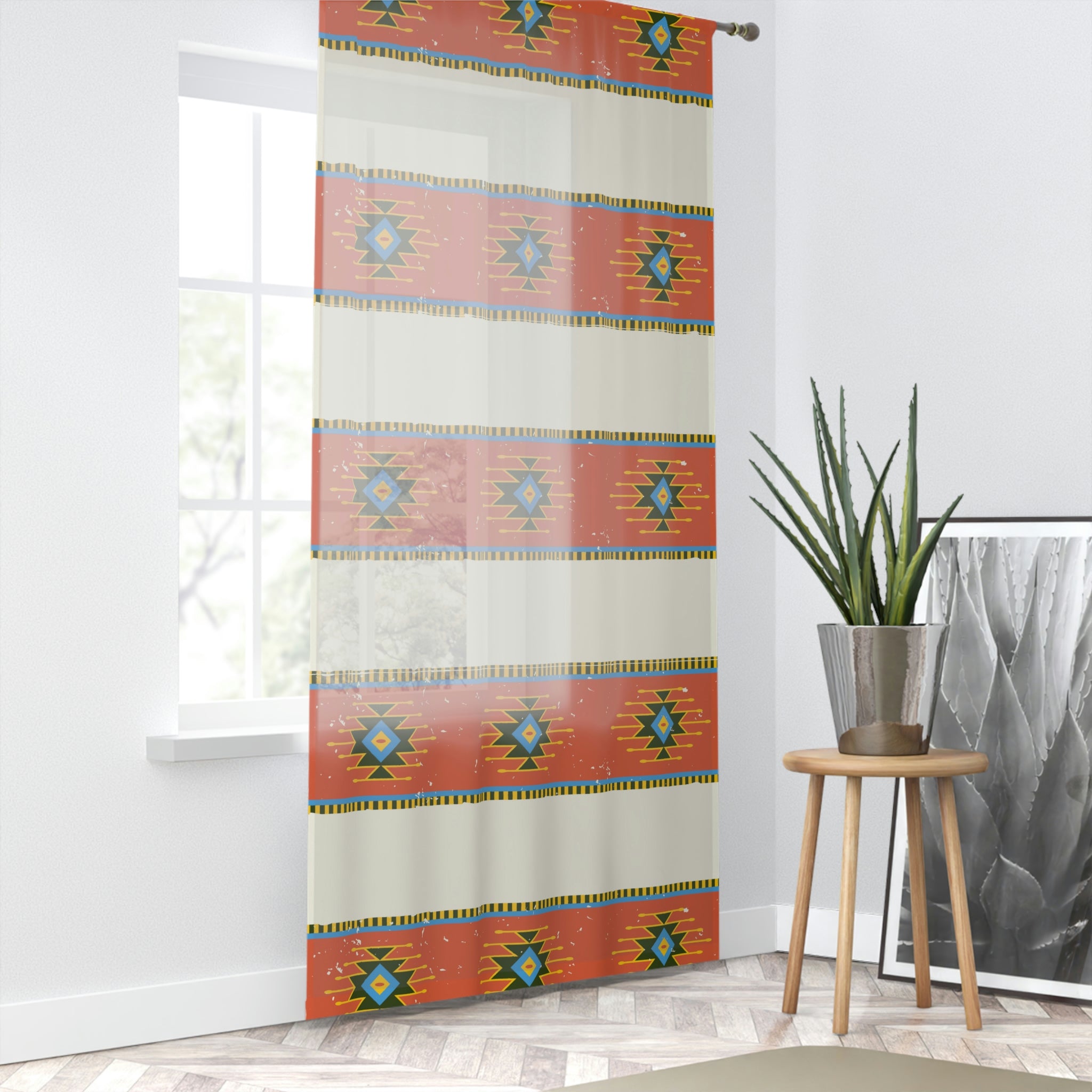 Sheer Window Curtains with Rio Canyon Speckled Print - Light Filtering Voile Drapes for Living Room, Bedroom & Nursery - Elegant Home Decor for Privacy & Sun Protection