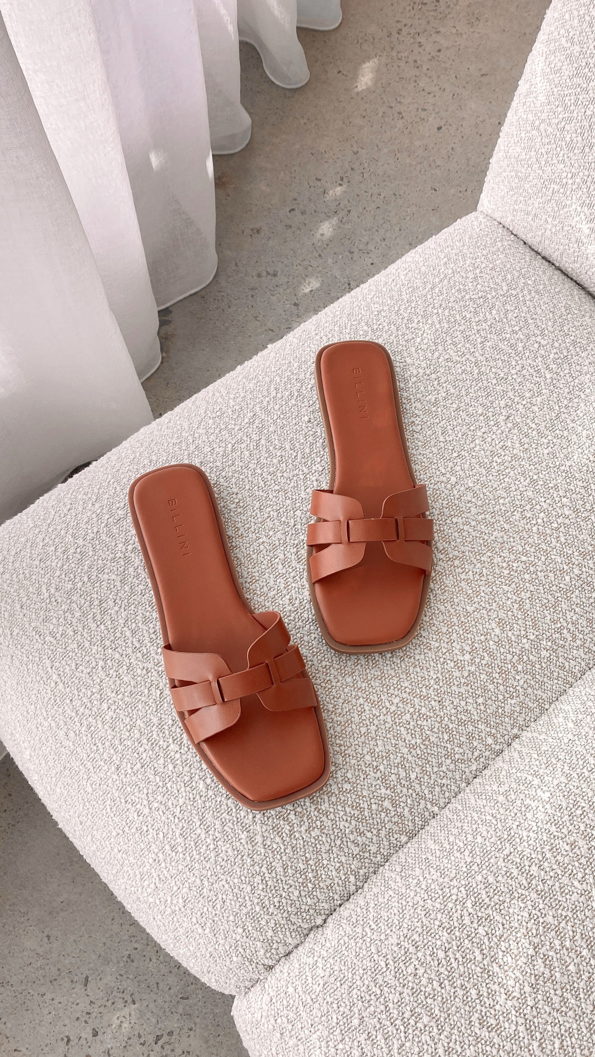 Gretal Slide Tan Sandals - Comfortable & Stylish Women's Summer Shoes for Beach, Pool, and Outdoor Activities