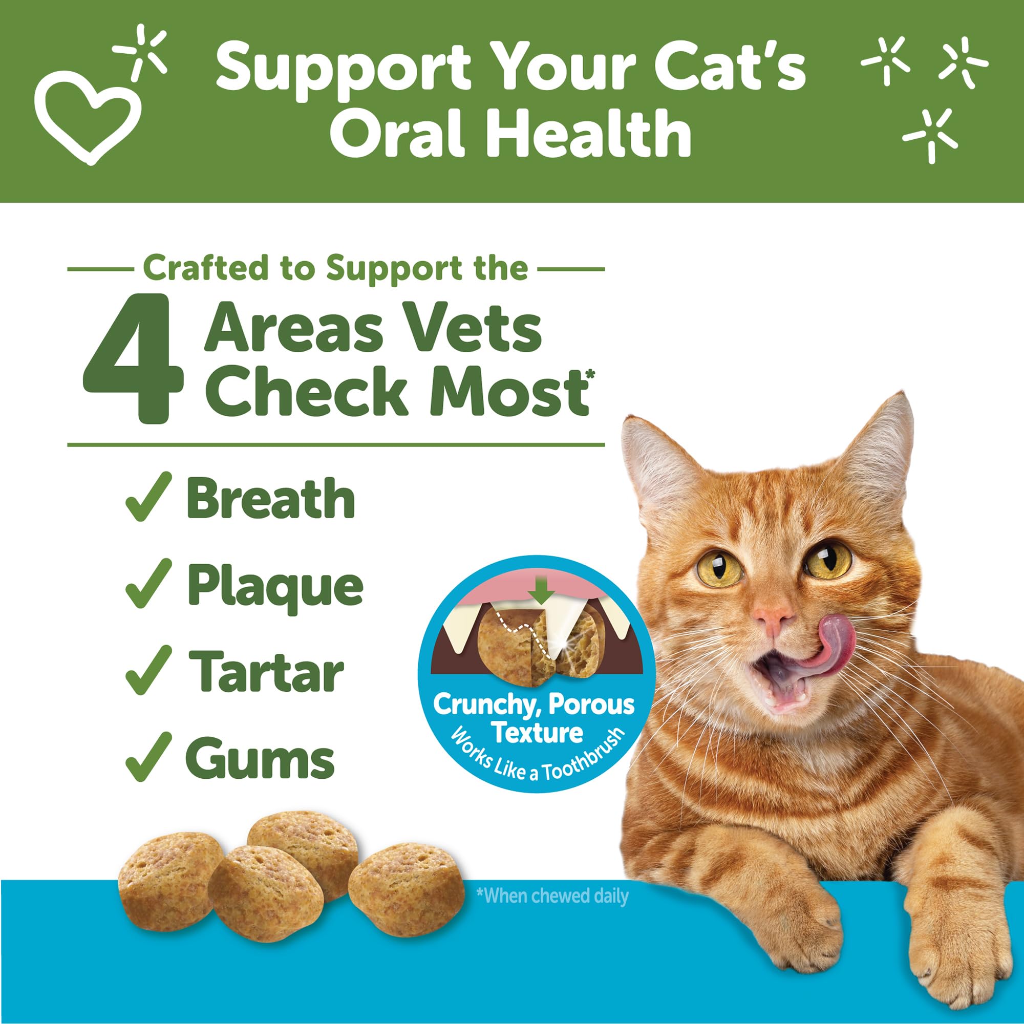Whimzees Natural Cat Dental Treats - Chicken & Tuna Flavor, Grain-Free Dental Chews for Cats, 4.5oz Bag - Promotes Oral Health & Fresh Breath for Indoor & Outdoor Cats