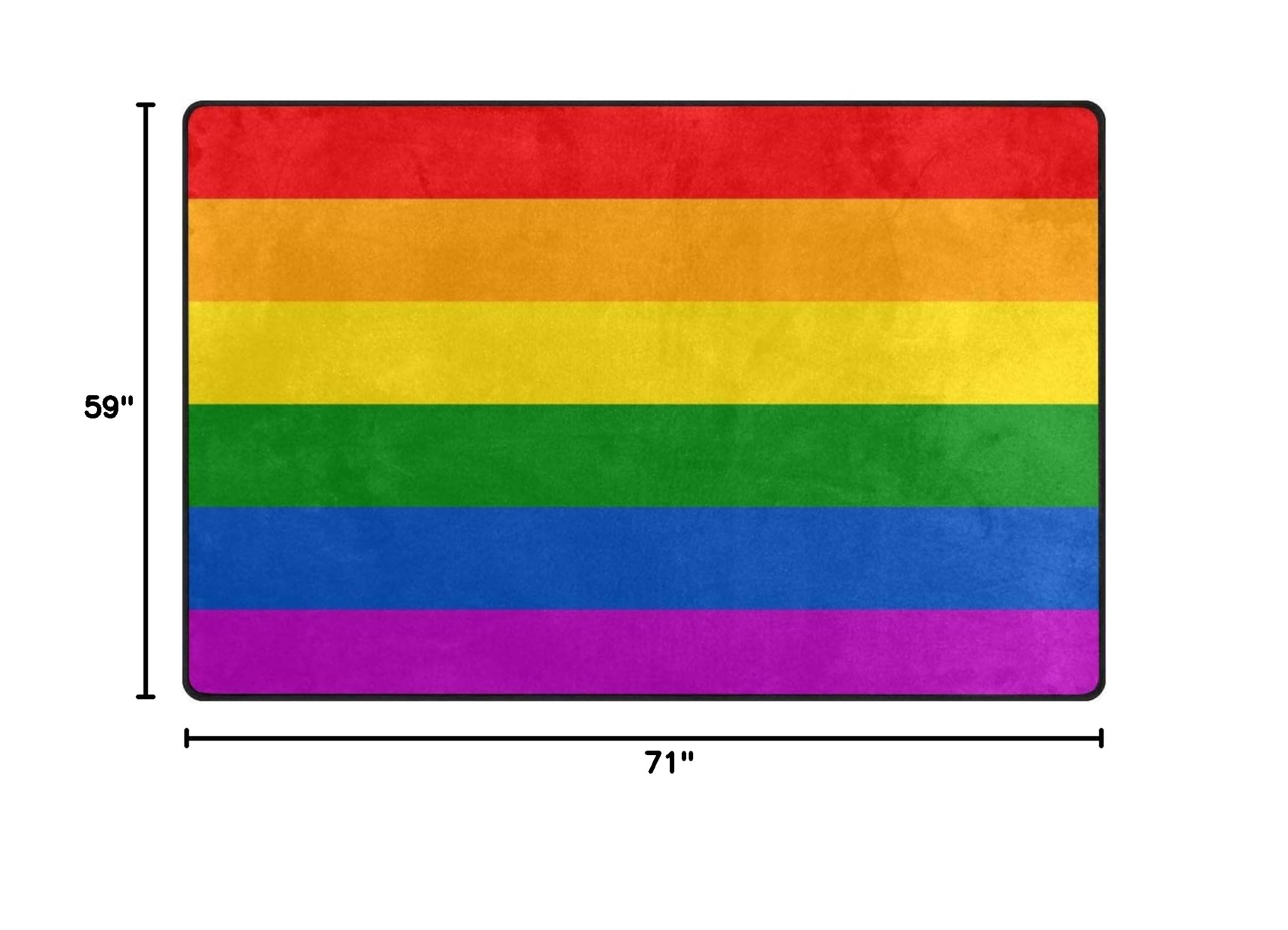 Rainbow Pride LGBT Love Peace Area Rug - 5' x 6' Non-Slip Indoor Floor Carpet for Living Room, Bedroom, Sofa & Home Decor | Perfect for LGBTQ+ Celebrations, Pride Month & Ally Support