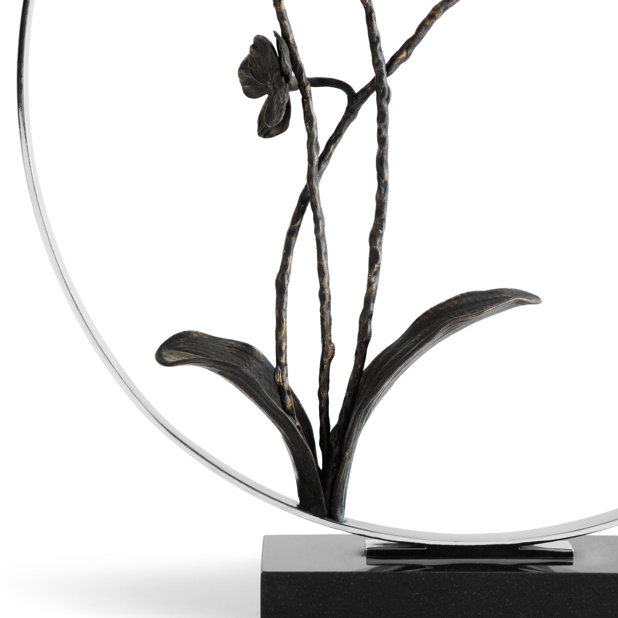 Black Orchid 22 Moon Gate Sculpture - Elegant Asian-Inspired Garden Decor for Outdoor Zen Spaces & Home Entranceways
