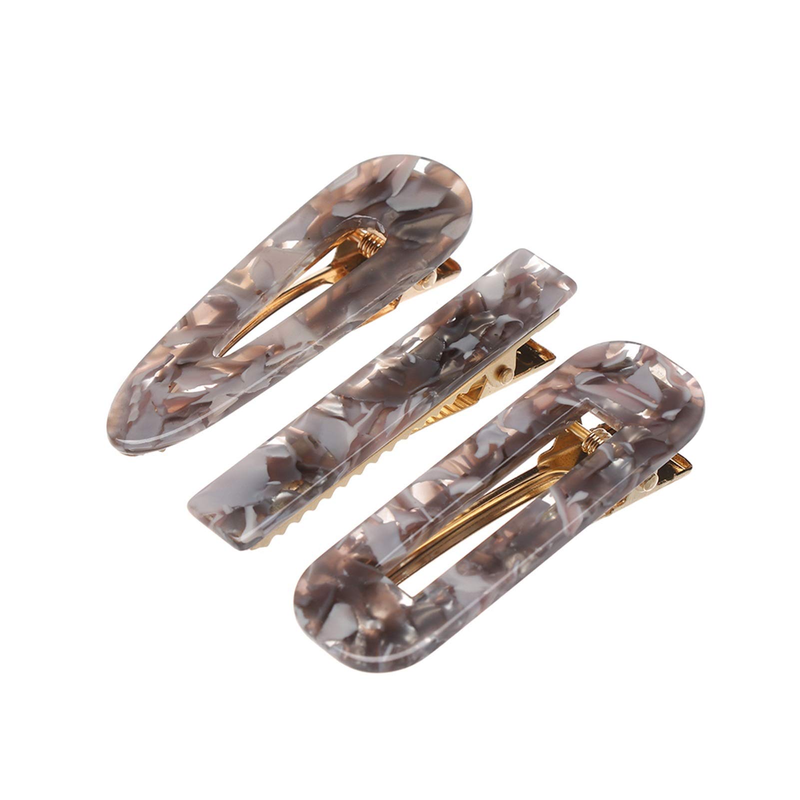 Changshuo 2/3PCS Women's Fashion Hair Clips Set - Leopard Print Acetate Geometric Hairpins, Barrettes & Headbands - Elegant Hair Accessories for Women & Girls (Grey) - Perfect for Parties, Weddings, Work & Daily Styling