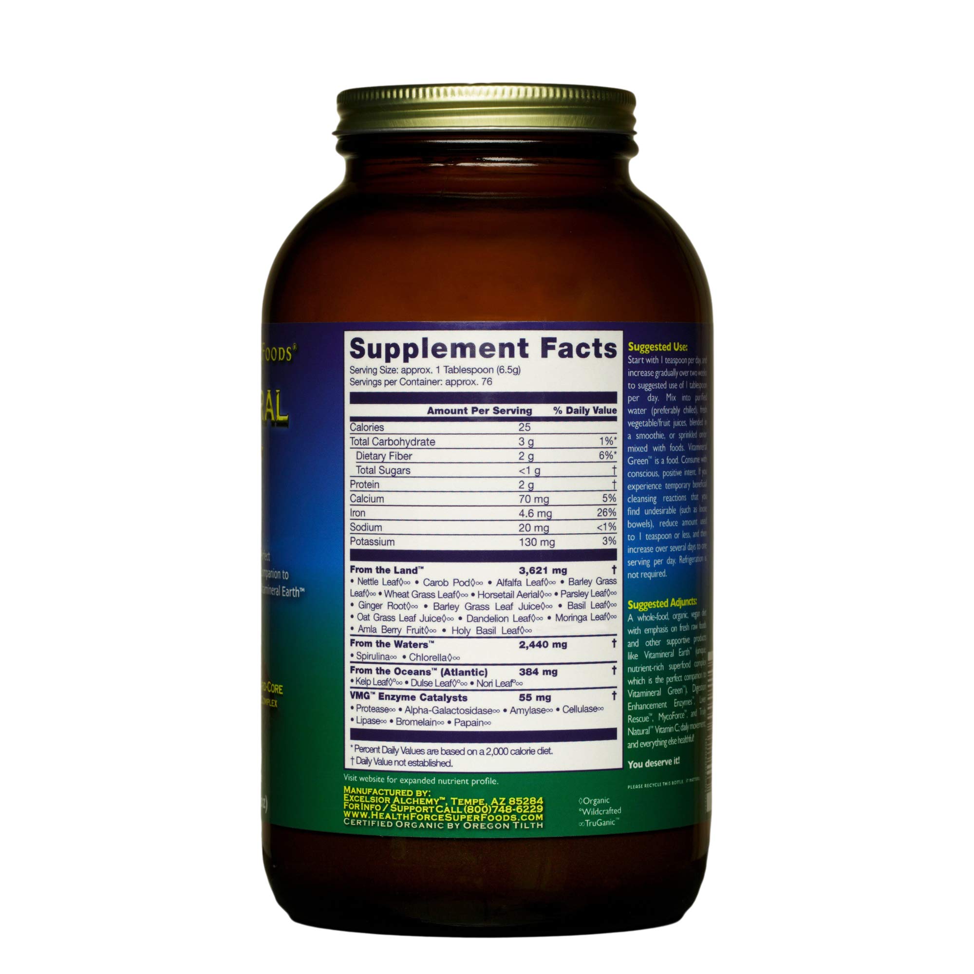 HealthForce SuperFoods Vitamineral Green Powder - Organic Mineral & Vitamin Supplement for Immune, Thyroid & Energy Support - Gluten-Free, Vegan Superfood Blend - 500g (2-Pack) - Perfect for Smoothies, Juices & Daily Wellness Routine