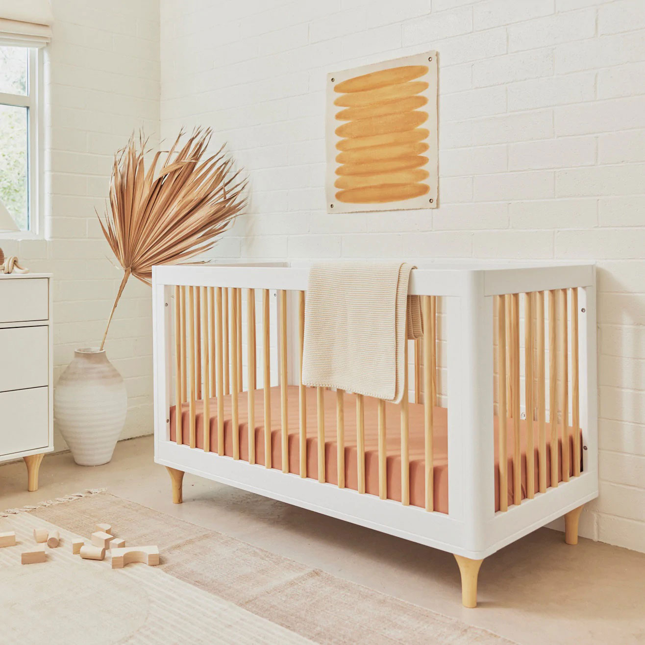 Lolly 3-in-1 Convertible Baby Crib to Toddler Bed with Conversion Kit - Safe Nursery Furniture for Newborns & Growing Kids - Perfect for Small Spaces & Modern Nurseries