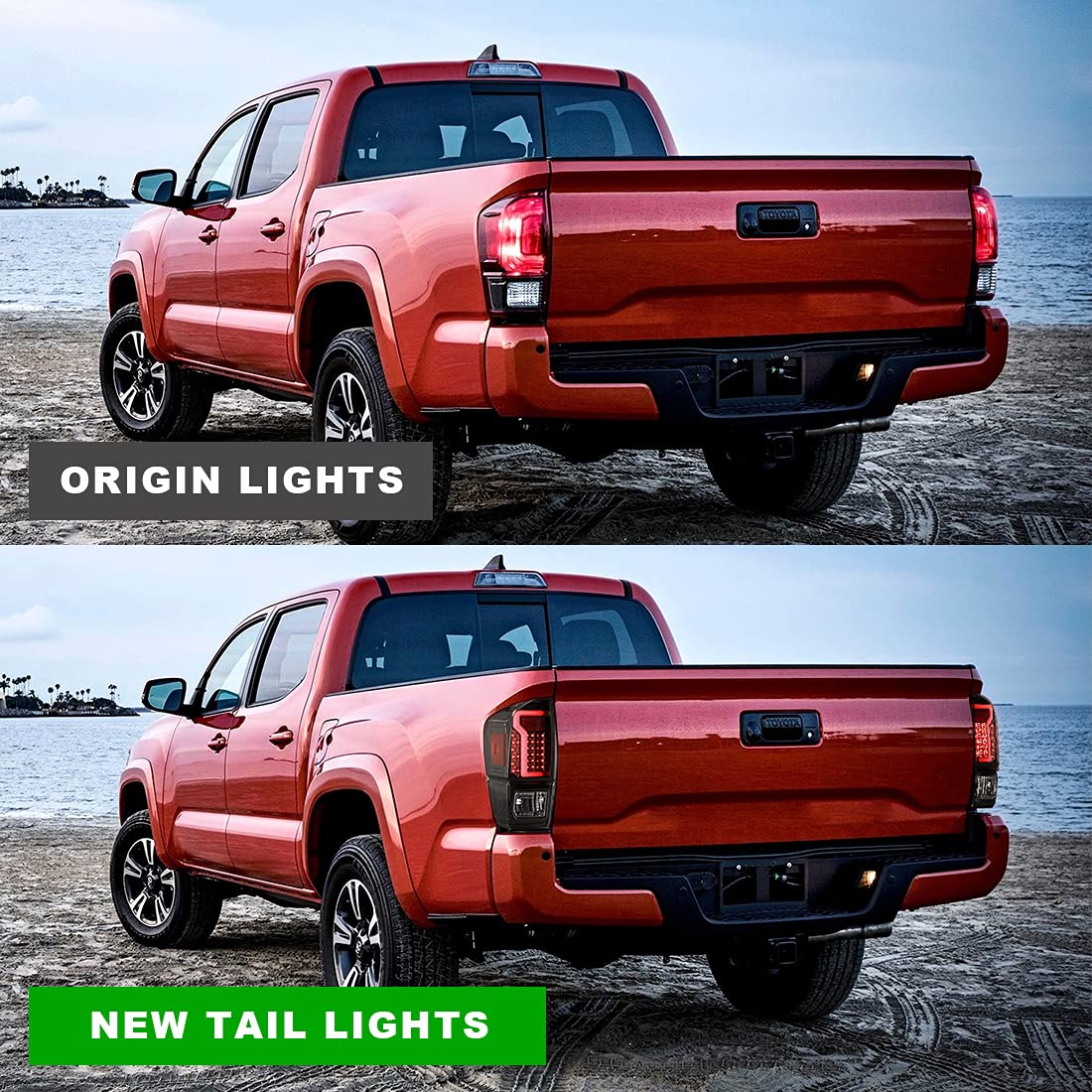 Nixon Offroad LED Tail Lights for 2016-2021 Toyota Tacoma - Clear Lens Brake Lights with Turn Signal & DRL - Plug and Play Replacement for Driver & Passenger Side - Perfect for Off-Roading, Night Driving & Truck Customization