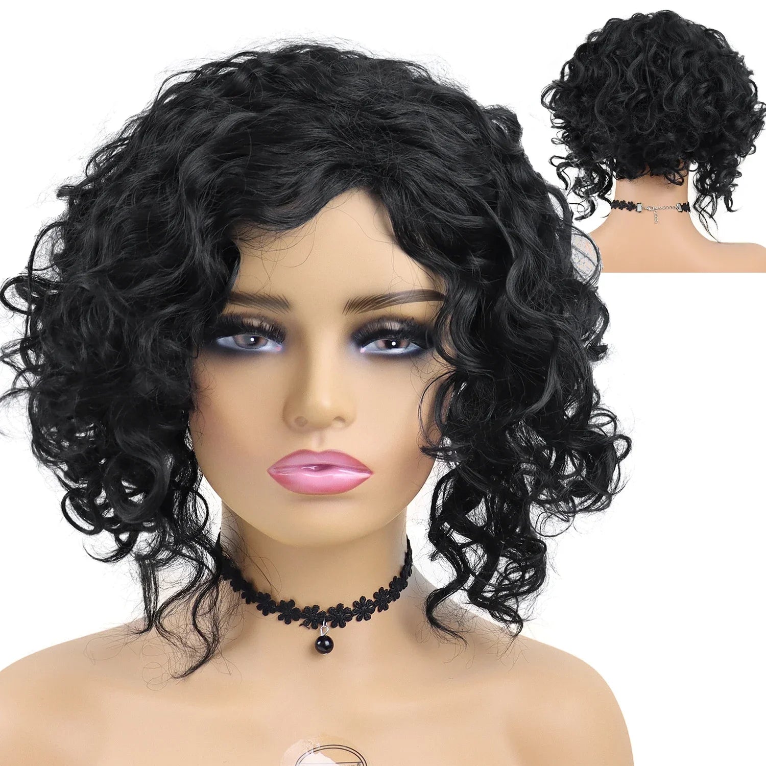 Afro Curly Wigs for Black Women - Short Synthetic Hair Wigs with High Temperature Fiber - Natural Looking & High Quality - Perfect for Daily Wear, Cosplay & Special Occasions