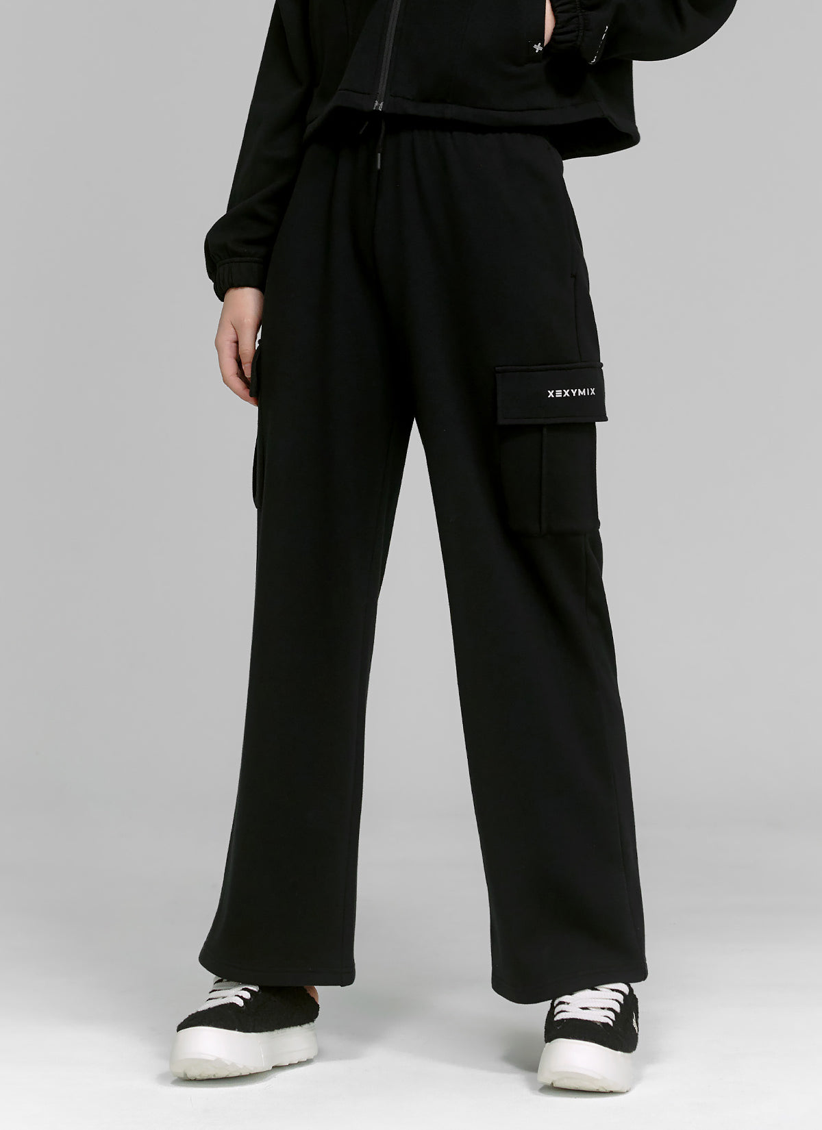 Soft Cotton Fluffy Cargo Wide Leg Pants for Women - Comfortable Loungewear & Streetwear Fashion