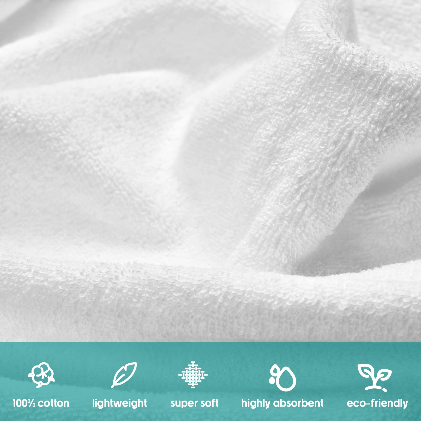 Buryeah 200-Piece Cotton Washcloths Bulk Set - 12x12 Inch Soft Absorbent Face & Hand Towels for Bath, Body, Spa, Gym, Kitchen & Dish Cleaning | Perfect for Home, Hotel & Commercial Use